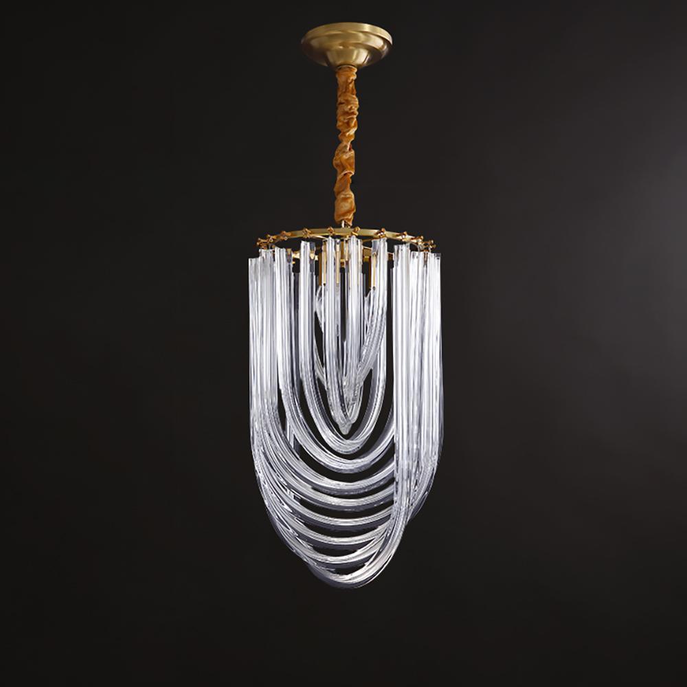 Aurora Chandelier Clear Curved Tiered - Letslighting
