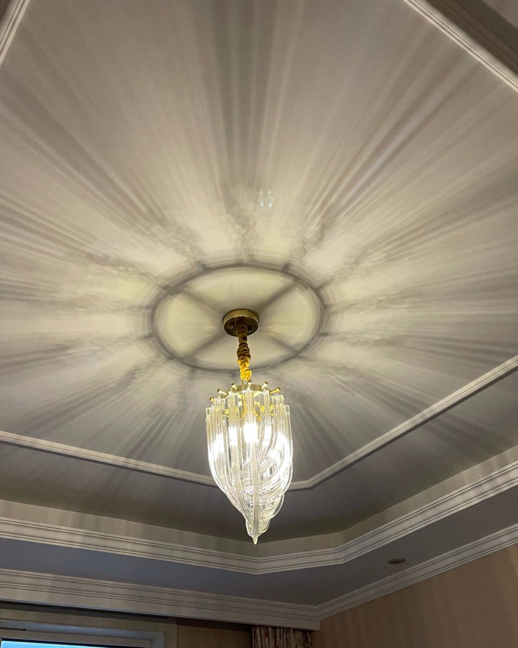 Aurora Chandelier Clear Curved Tiered - Letslighting