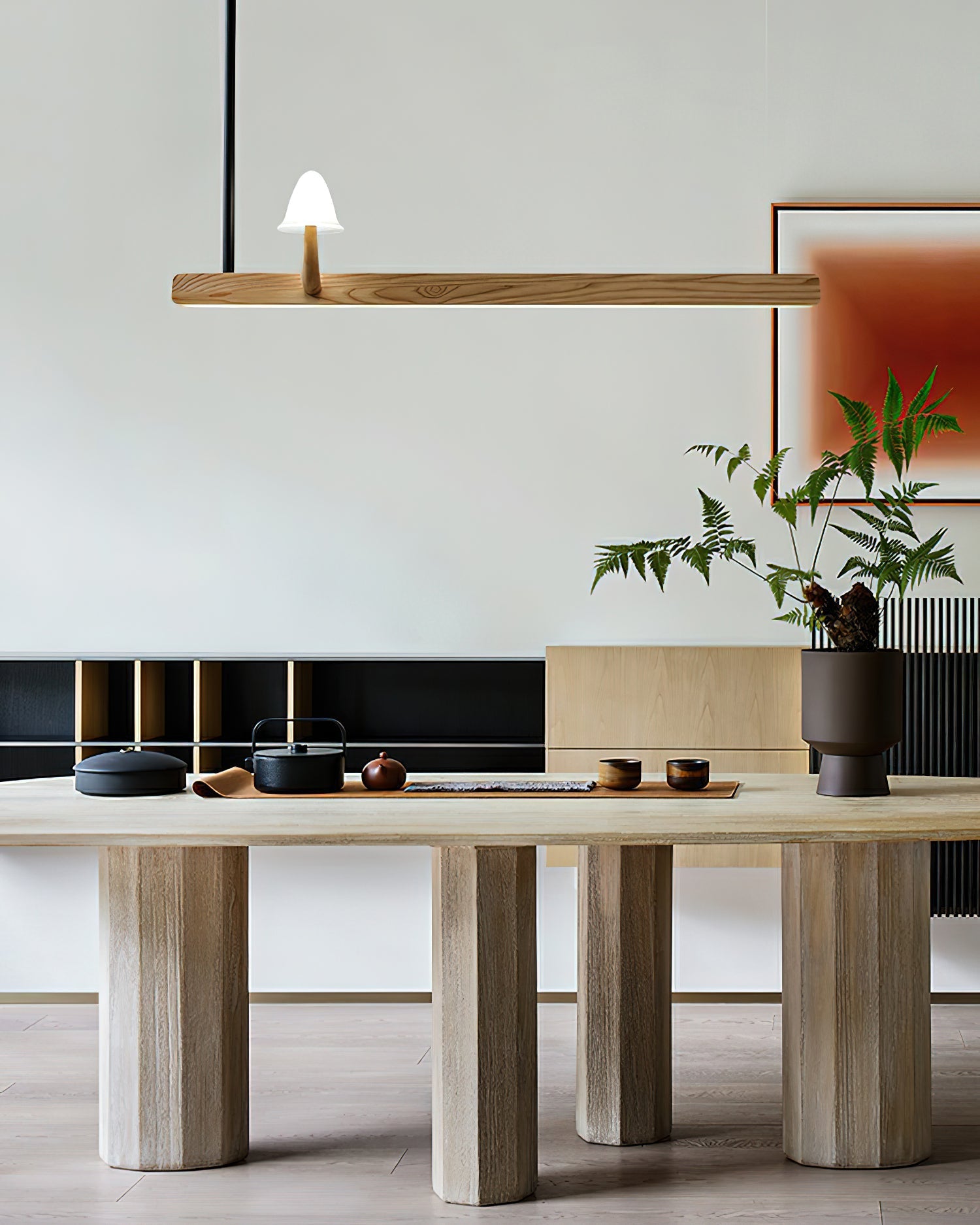 Lustra Chandelier Mushroom Wooden Minimalist Modern - Letslighting