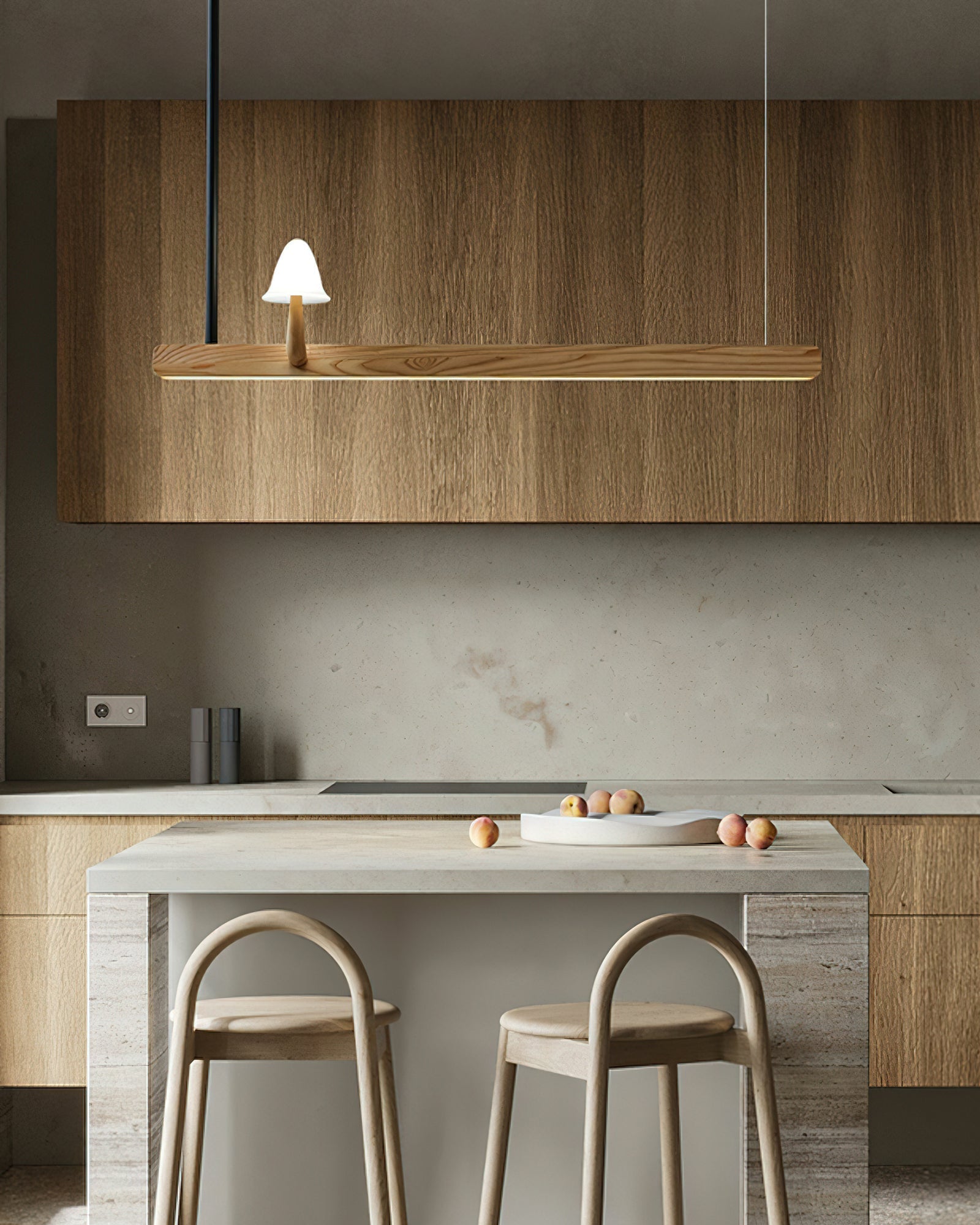 Lustra Chandelier Mushroom Wooden Minimalist Modern - Letslighting