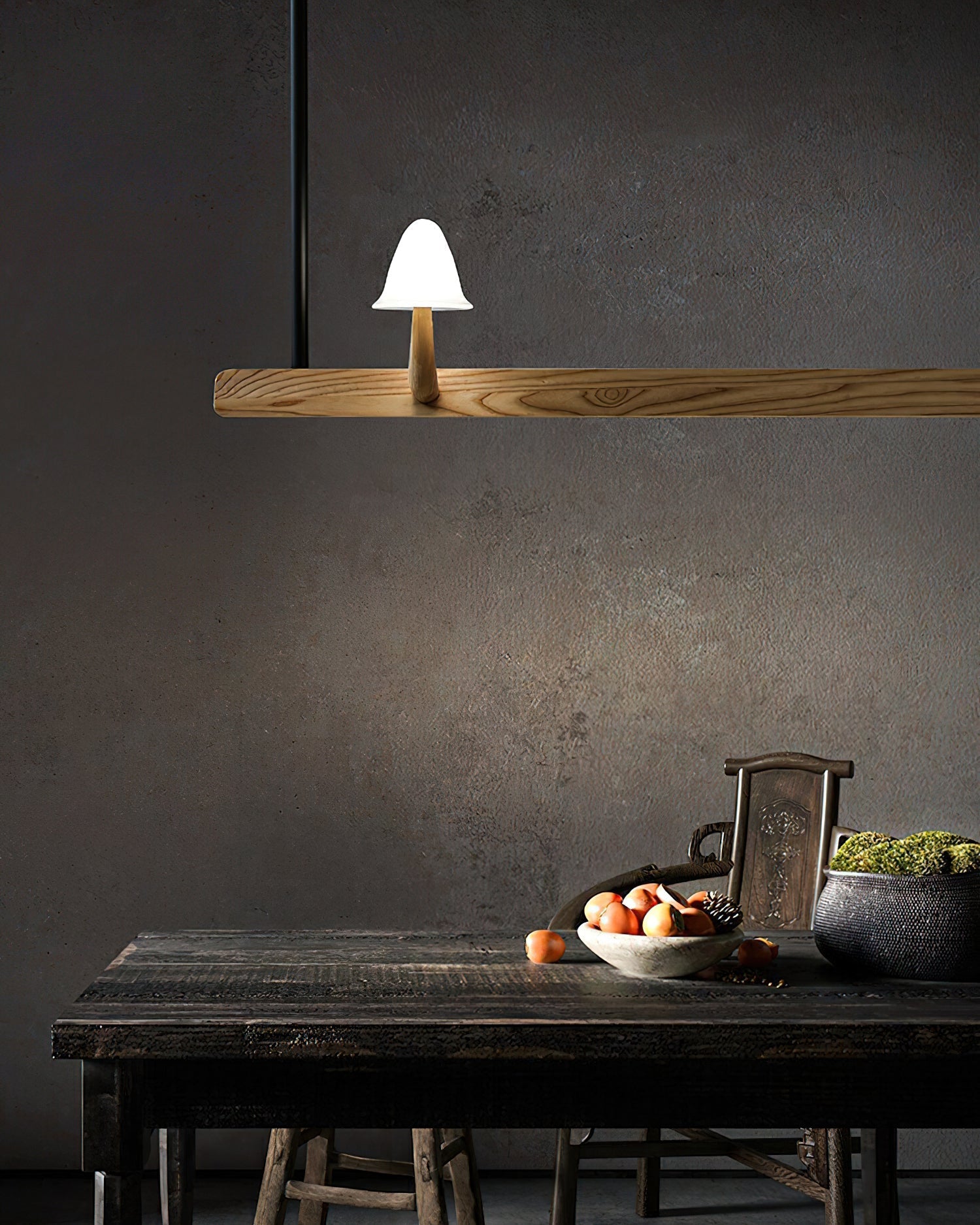 Lustra Chandelier Mushroom Wooden Minimalist Modern - Letslighting