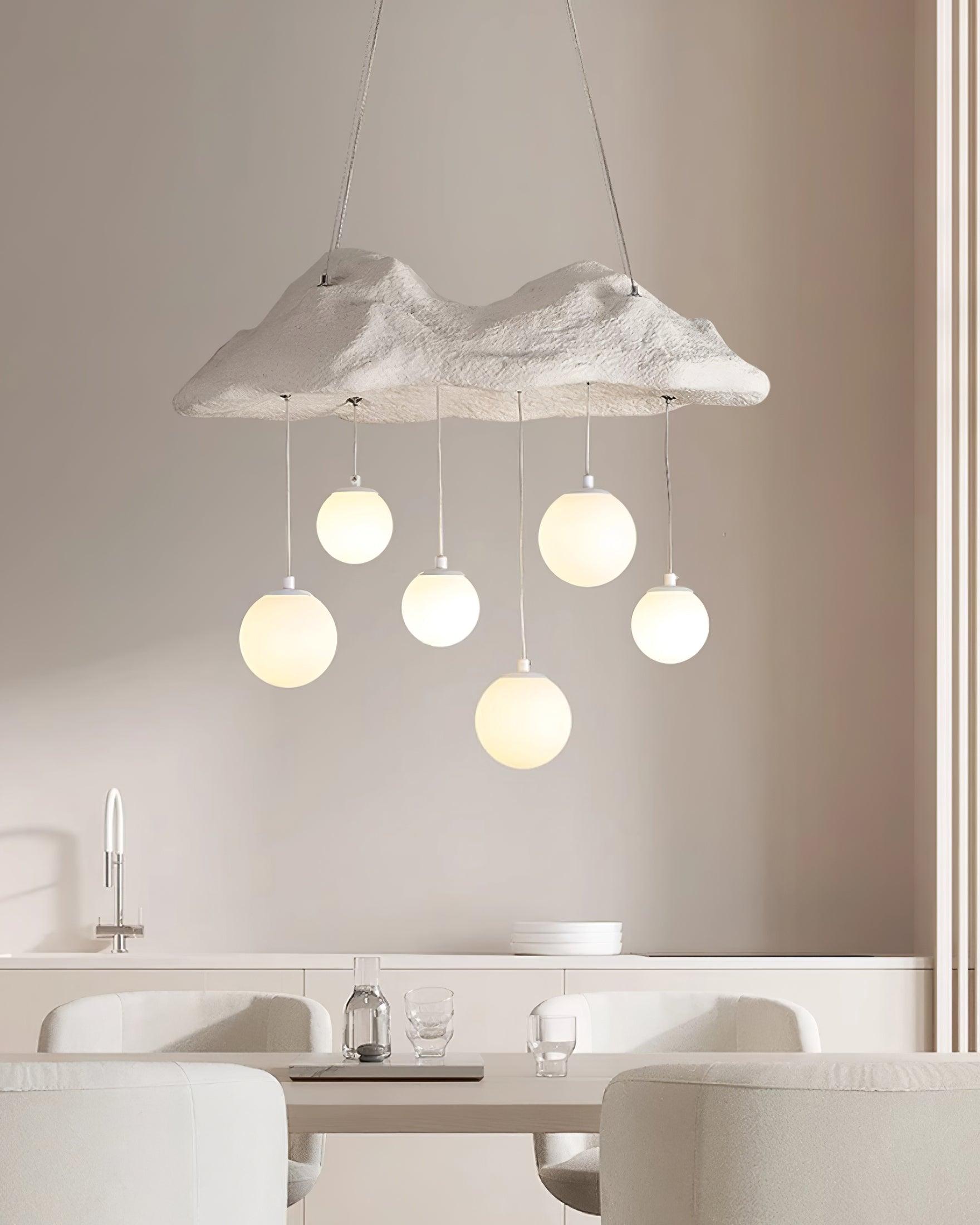 Mushroom Cloud Chandelier Perforated Canopy Globes - Letslighting