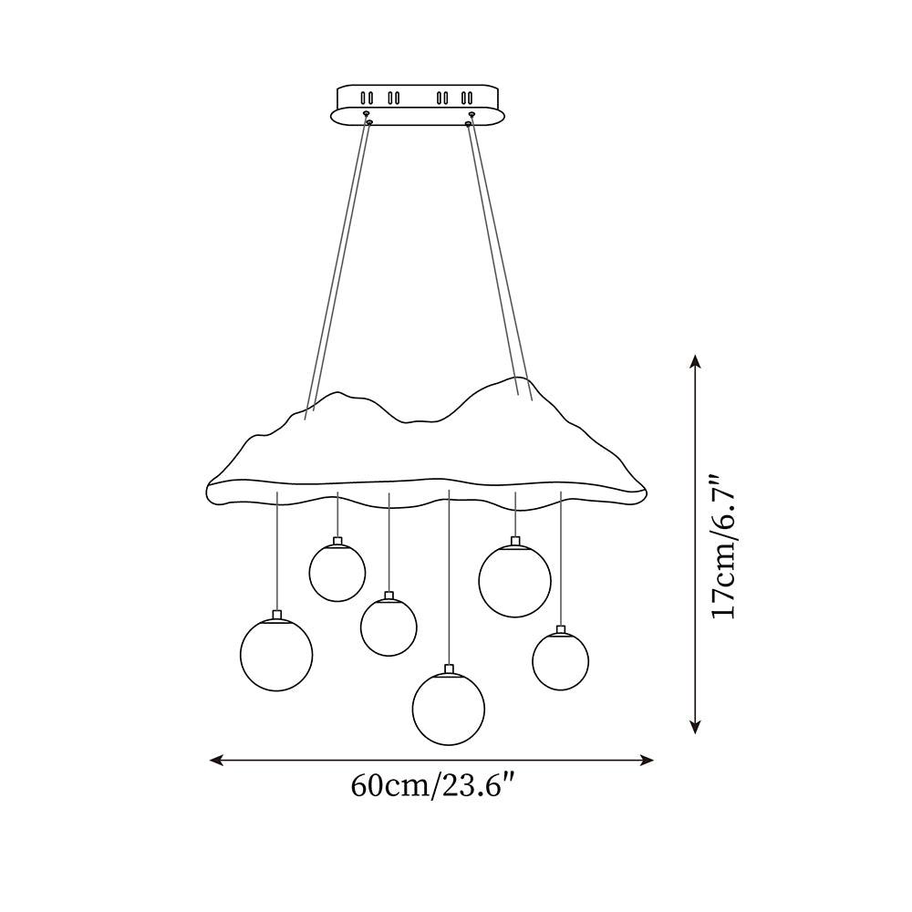Mushroom Cloud Chandelier Perforated Canopy Globes - Letslighting