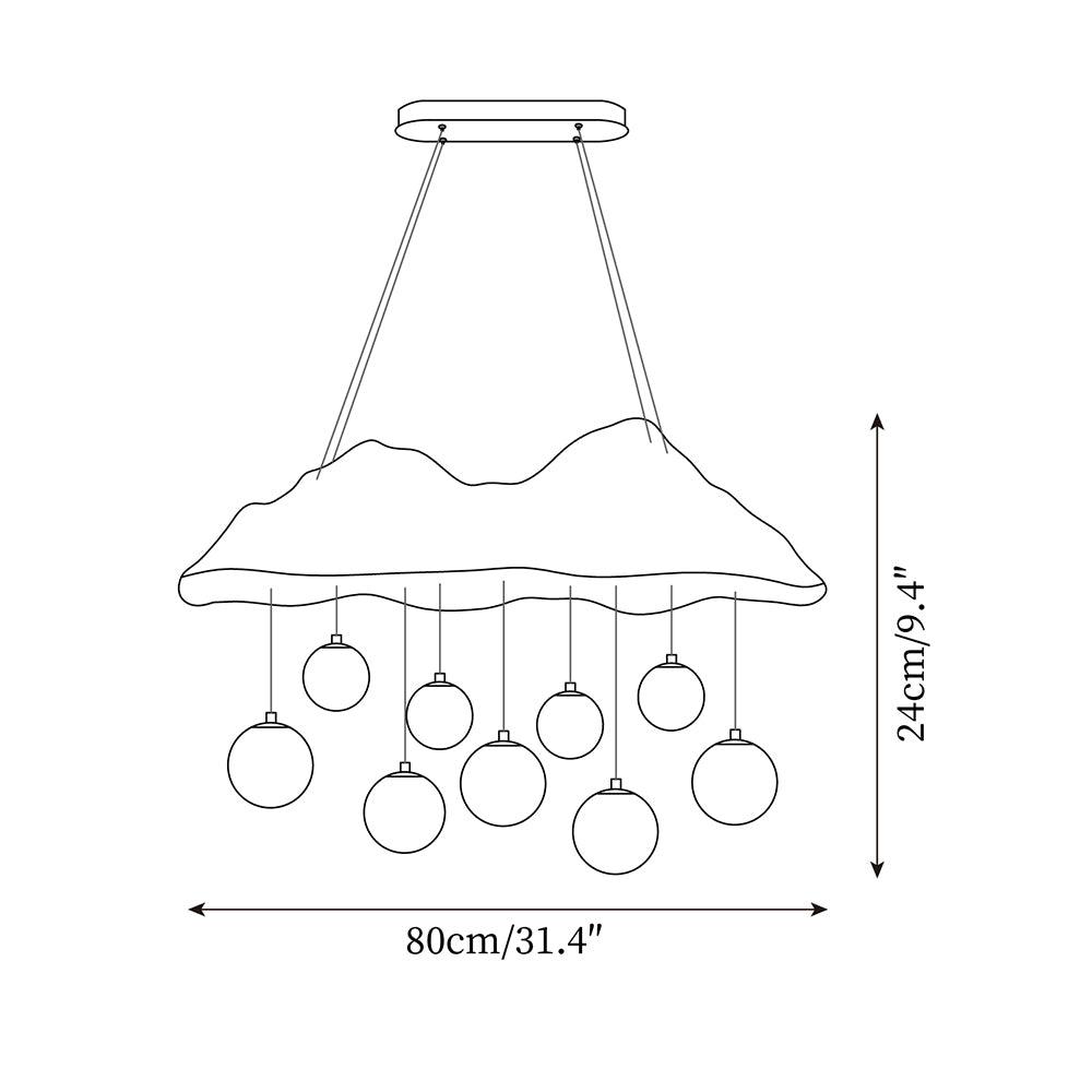 Mushroom Cloud Chandelier Perforated Canopy Globes - Letslighting