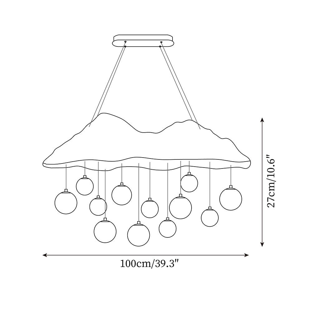 Mushroom Cloud Chandelier Perforated Canopy Globes - Letslighting