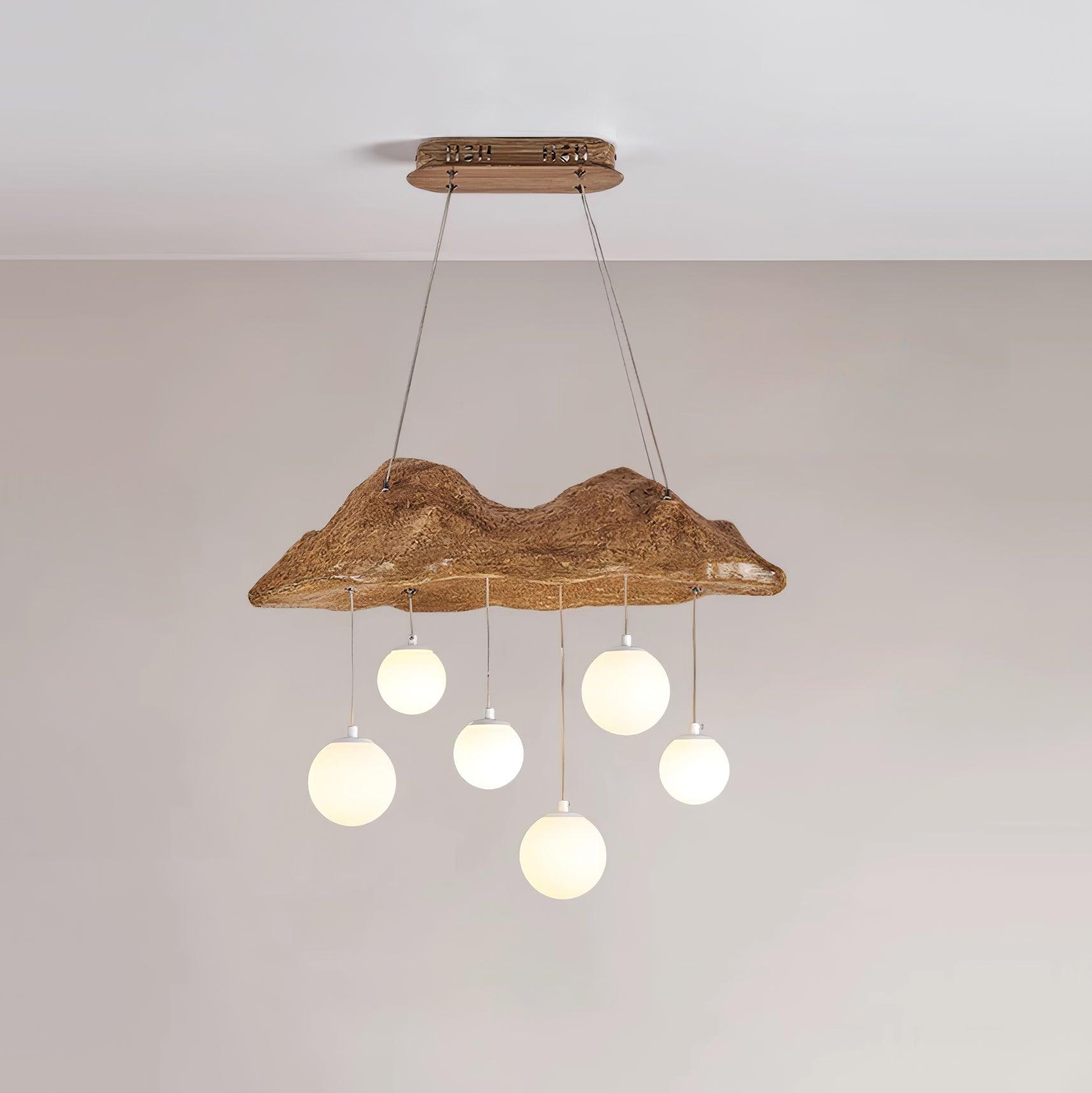 Mushroom Cloud Chandelier Perforated Canopy Globes - Letslighting