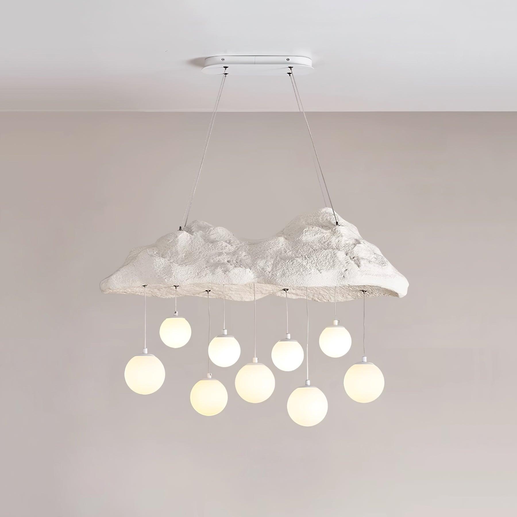 Mushroom Cloud Chandelier Perforated Canopy Globes - Letslighting