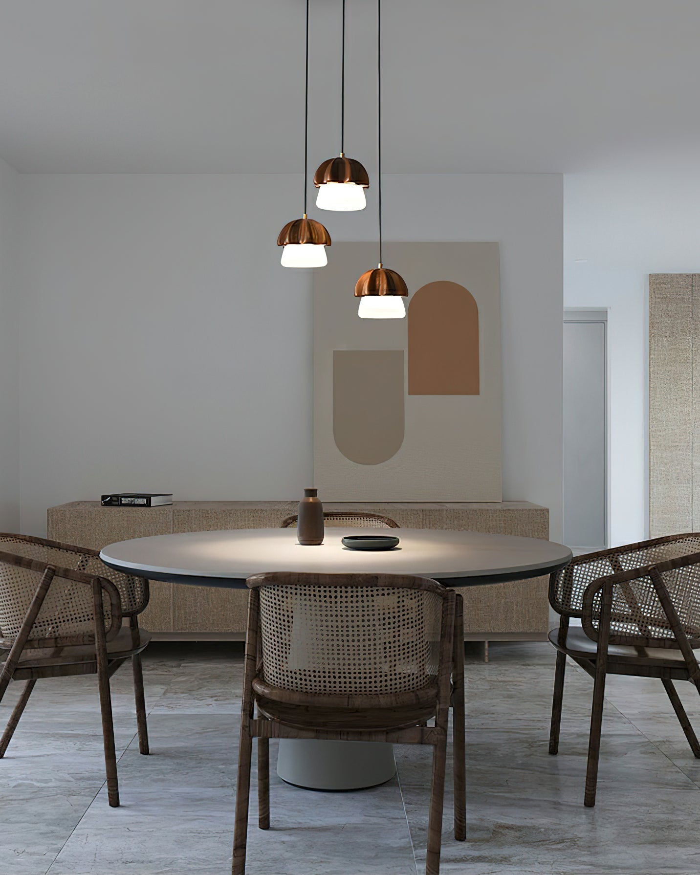 Lustra Pendant Lamp Mushroom Cluster Wood & Glass - Letslighting