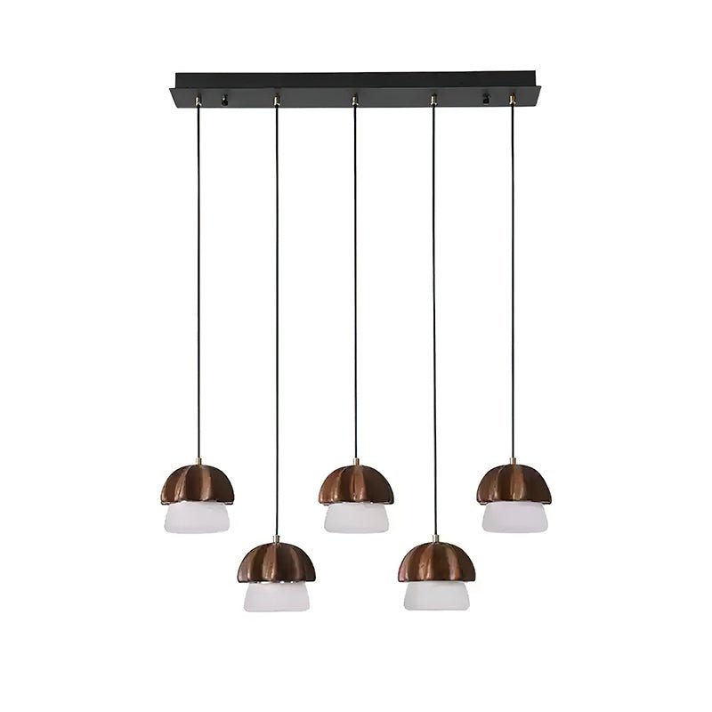 Lustra Pendant Lamp Mushroom Cluster Wood & Glass - Letslighting