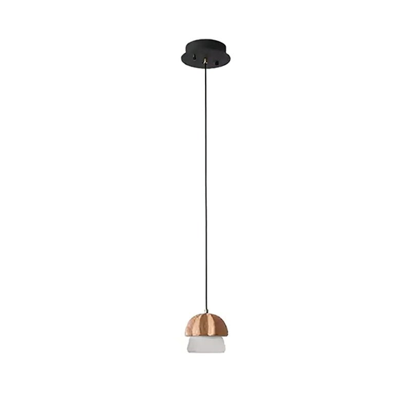 Lustra Pendant Lamp Mushroom Cluster Wood & Glass - Letslighting