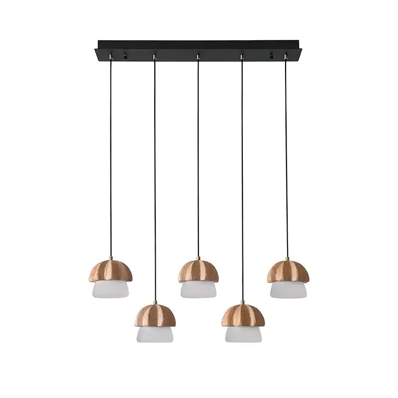 Lustra Pendant Lamp Mushroom Cluster Wood & Glass - Letslighting