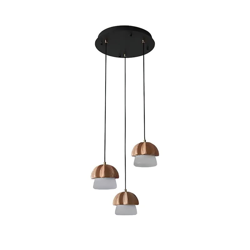Lustra Pendant Lamp Mushroom Cluster Wood & Glass - Letslighting