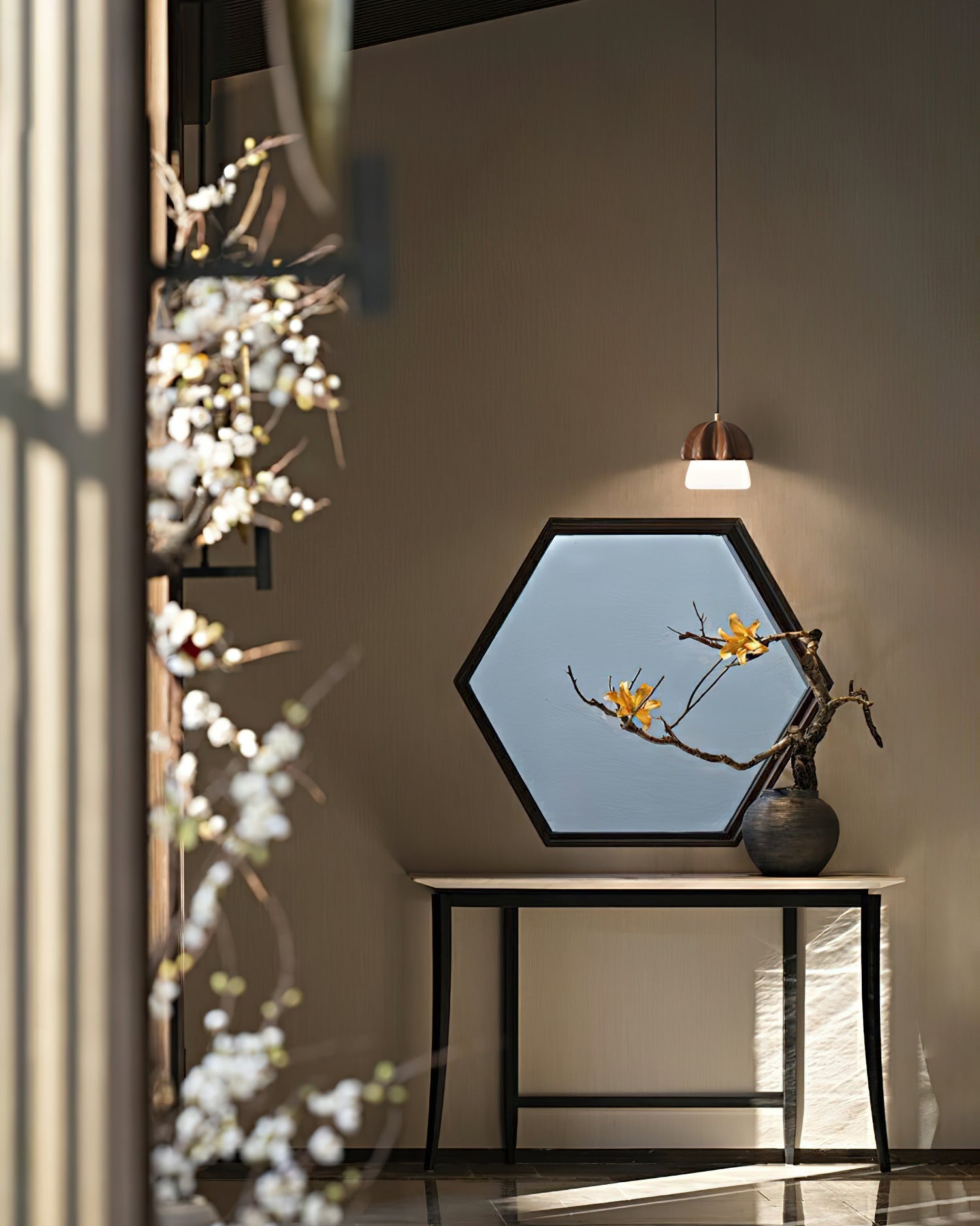 Lustra Pendant Lamp Mushroom Cluster Wood & Glass - Letslighting