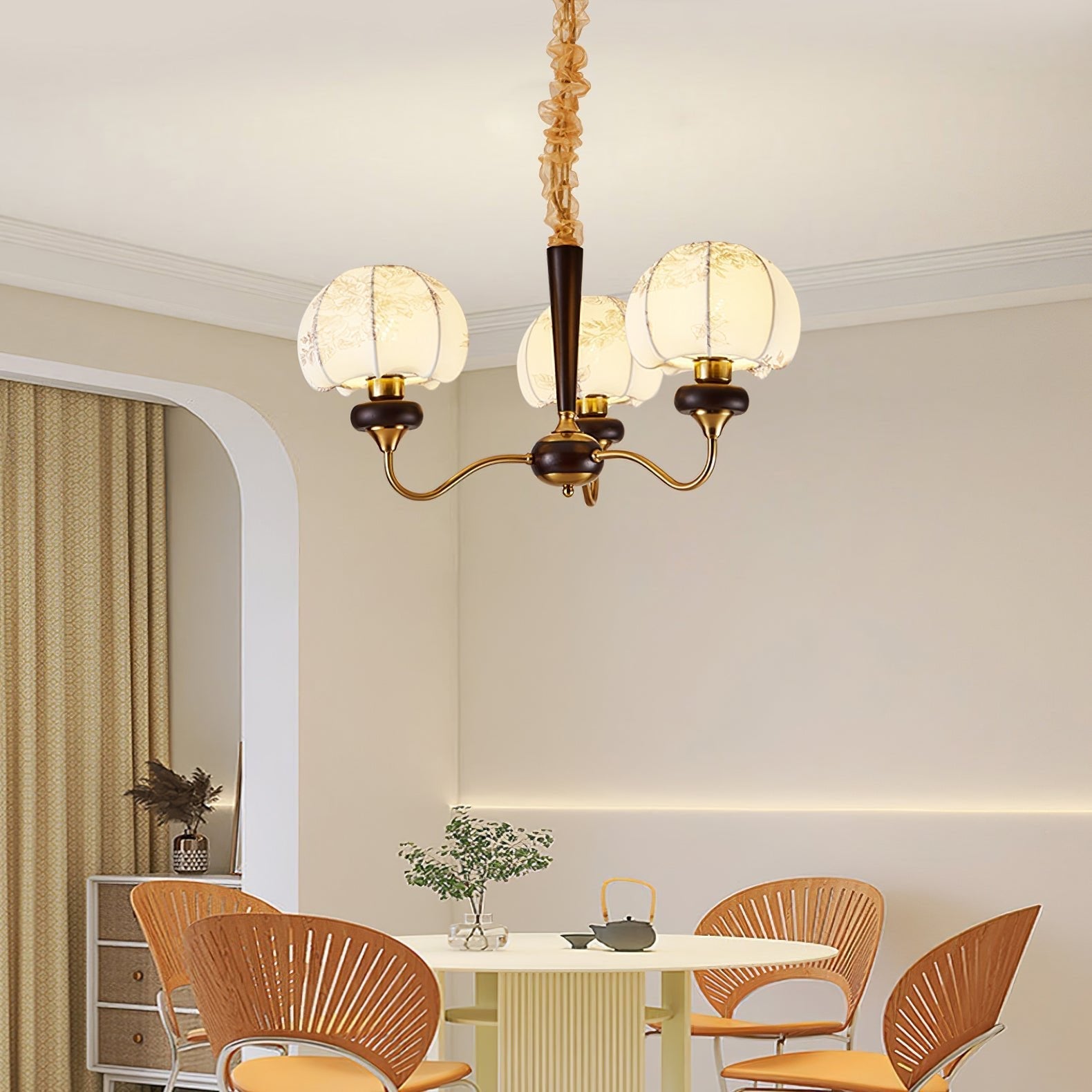 Orchid Vintage Fabric Chandelier - Letslighting