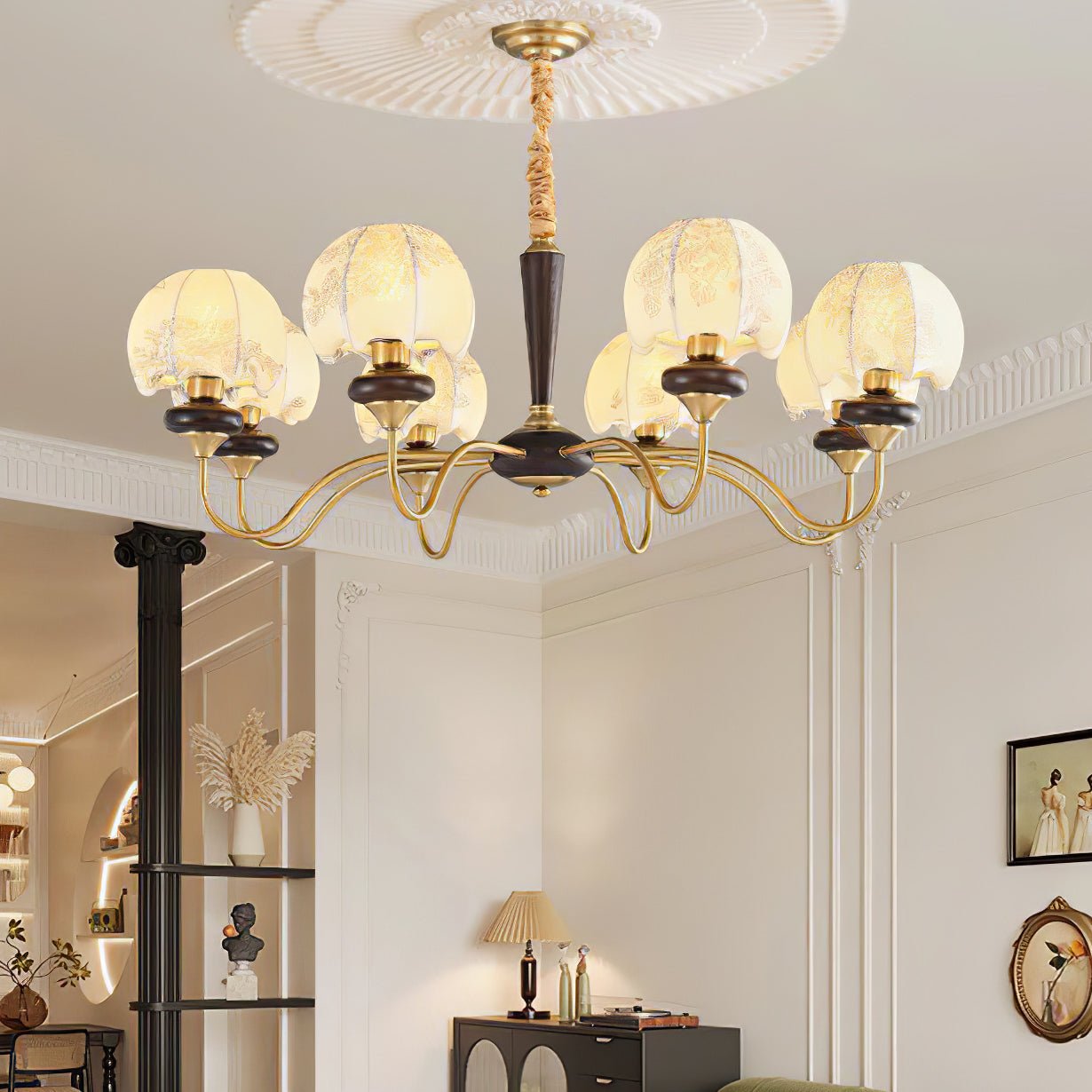 Orchid Vintage Fabric Chandelier - Letslighting