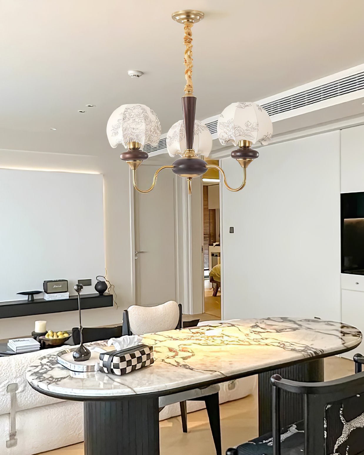 Orchid Vintage Fabric Chandelier - Letslighting
