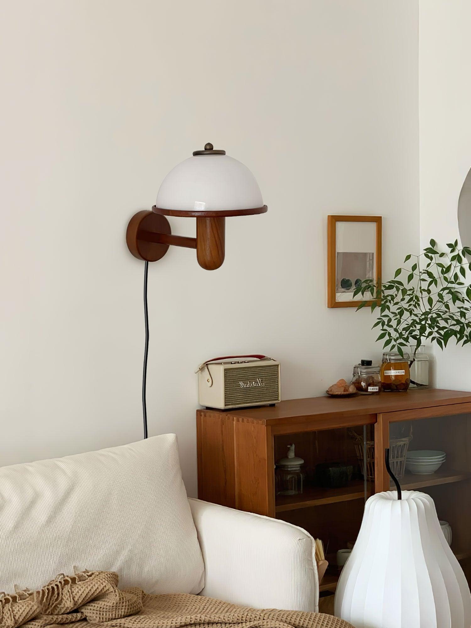 Lustra Wall Lamp Mushroom Wood Oak - Letslighting