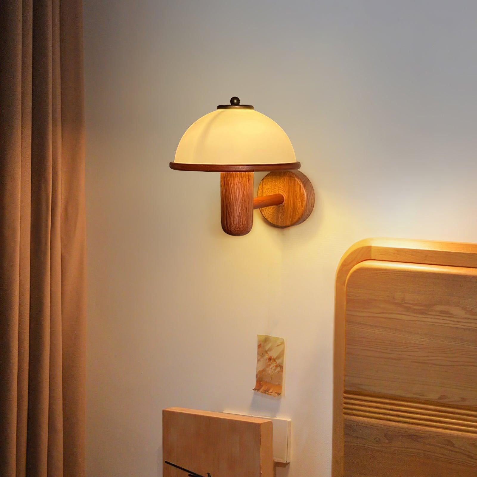 Lustra Wall Lamp Mushroom Wood Oak - Letslighting