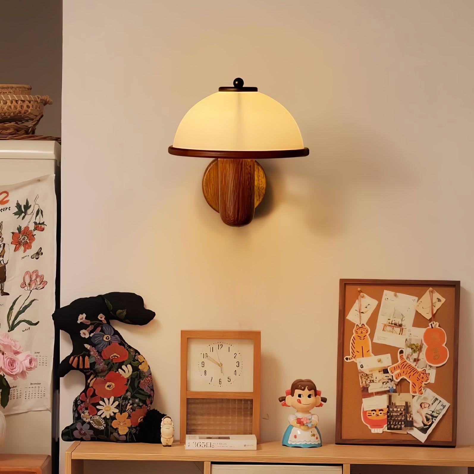 Lustra Wall Lamp Mushroom Wood Oak - Letslighting