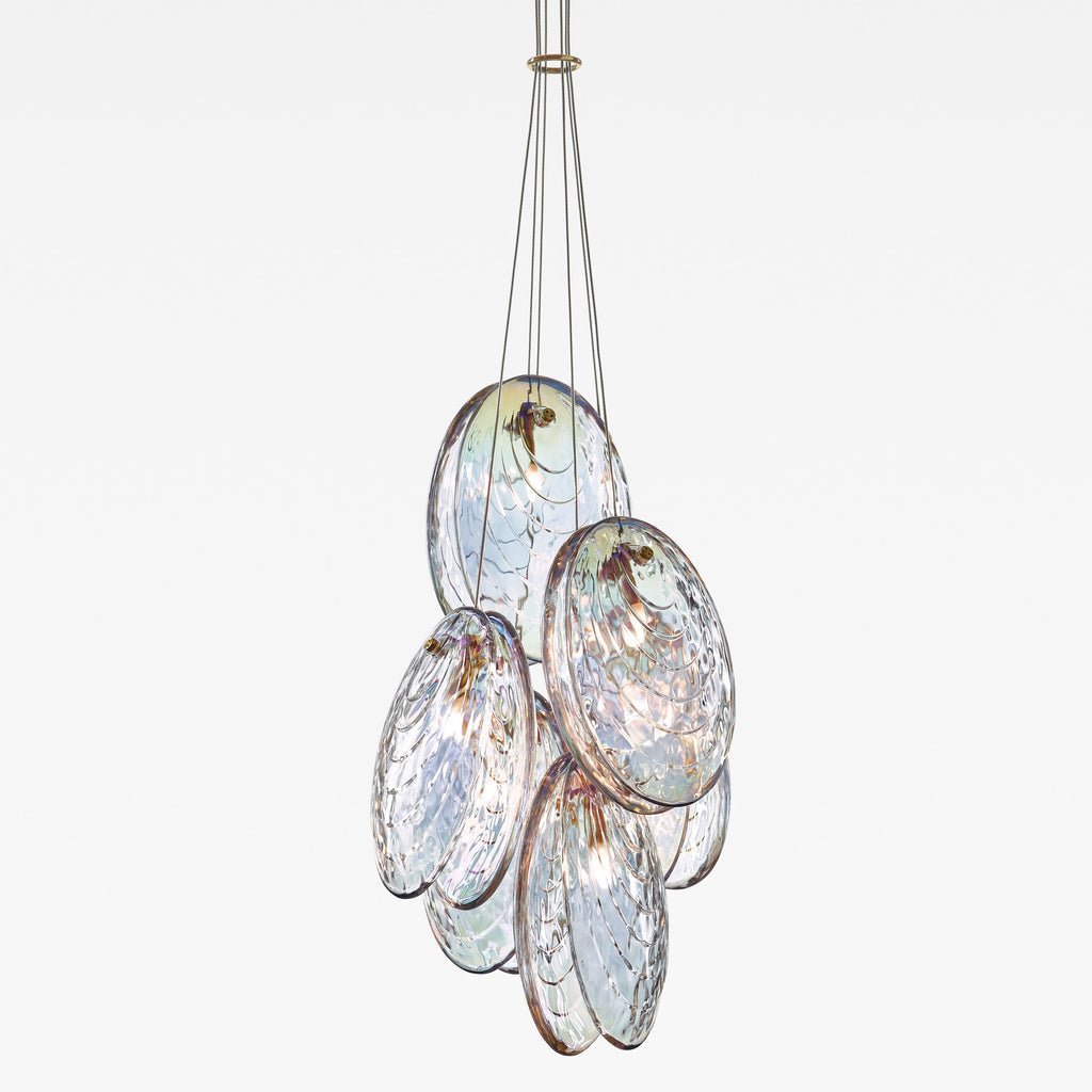 Mussels Modern Metal & Glass Chandelier