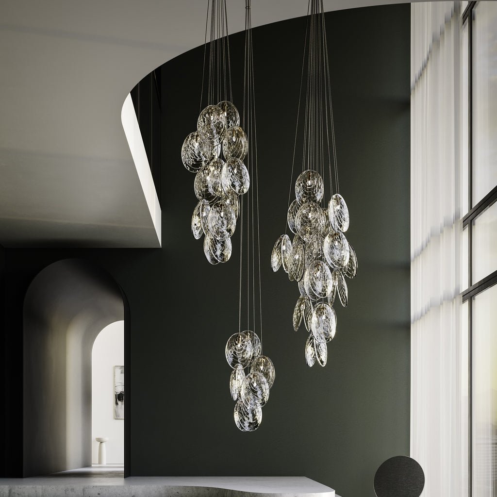 Mussels Modern Metal & Glass Chandelier