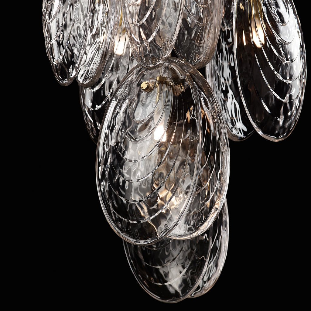 Mussels Modern Metal & Glass Chandelier
