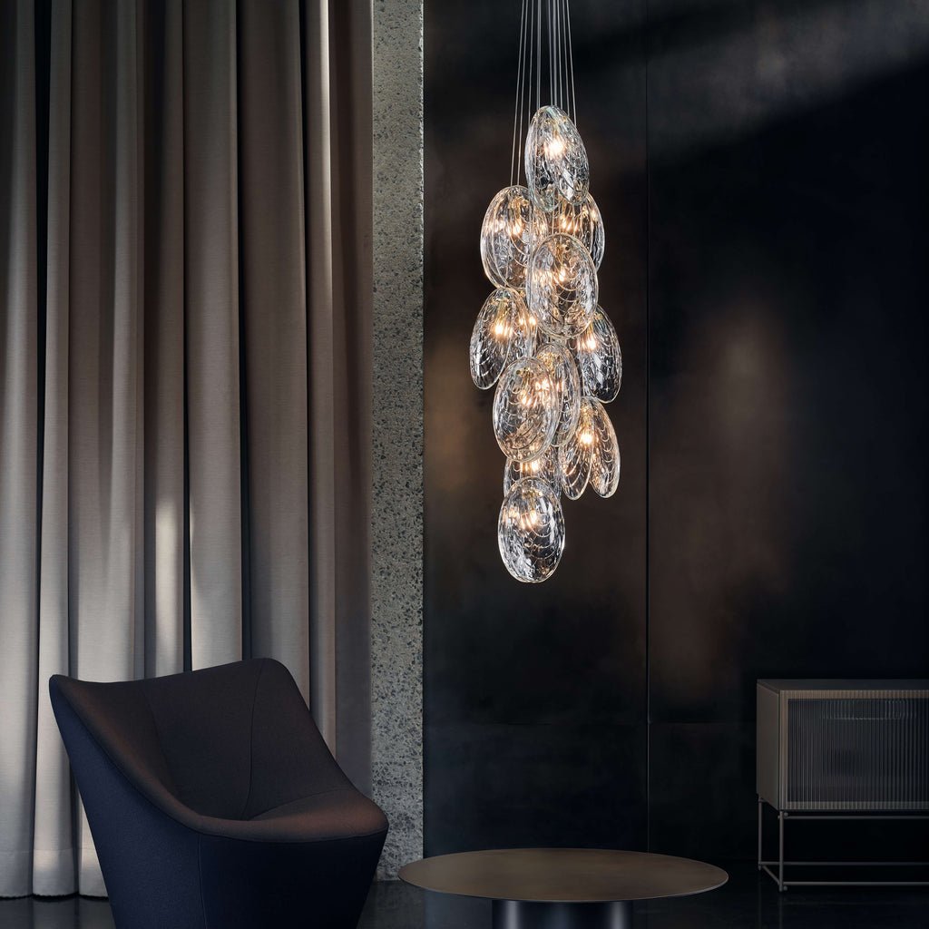 Mussels Modern Metal & Glass Chandelier