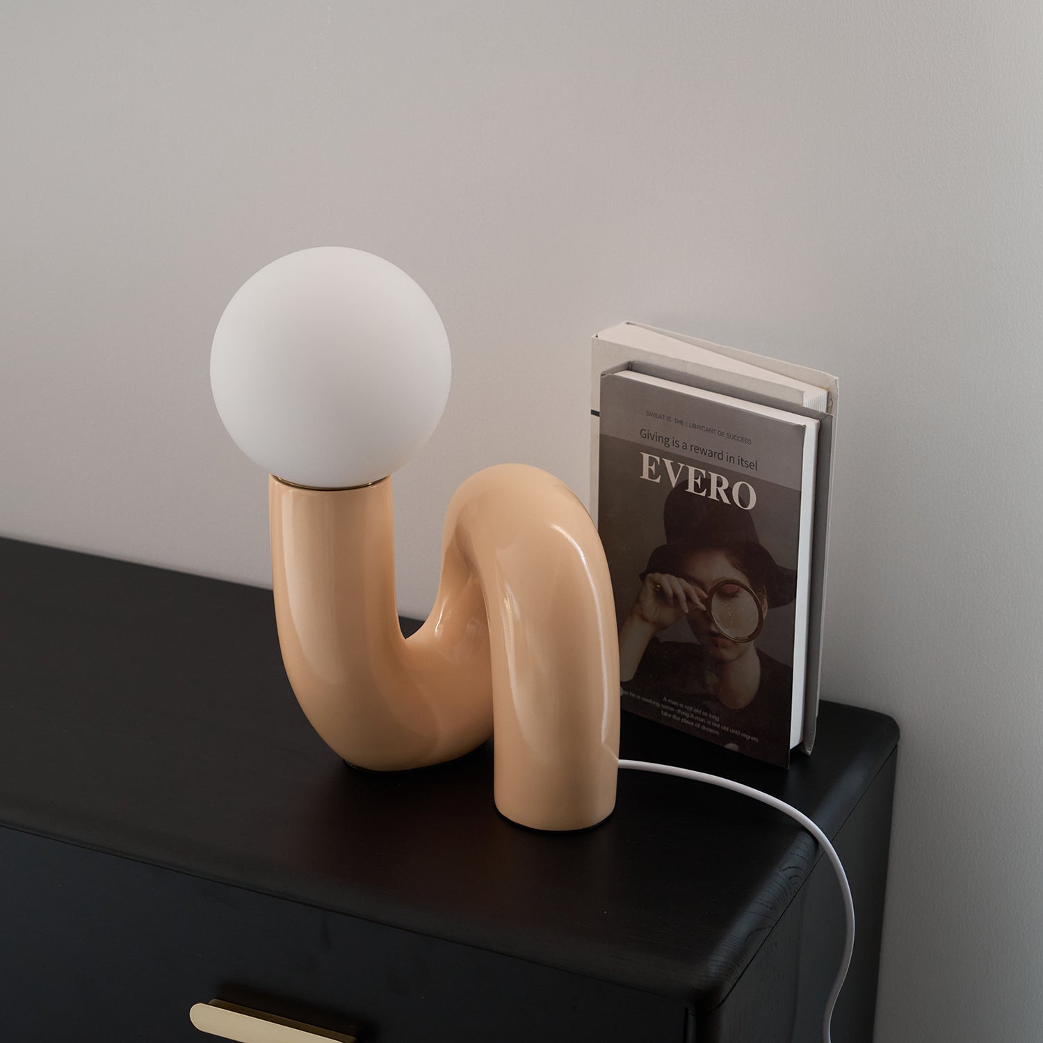 Table Lamp Playful N Shape All White - Letslighting