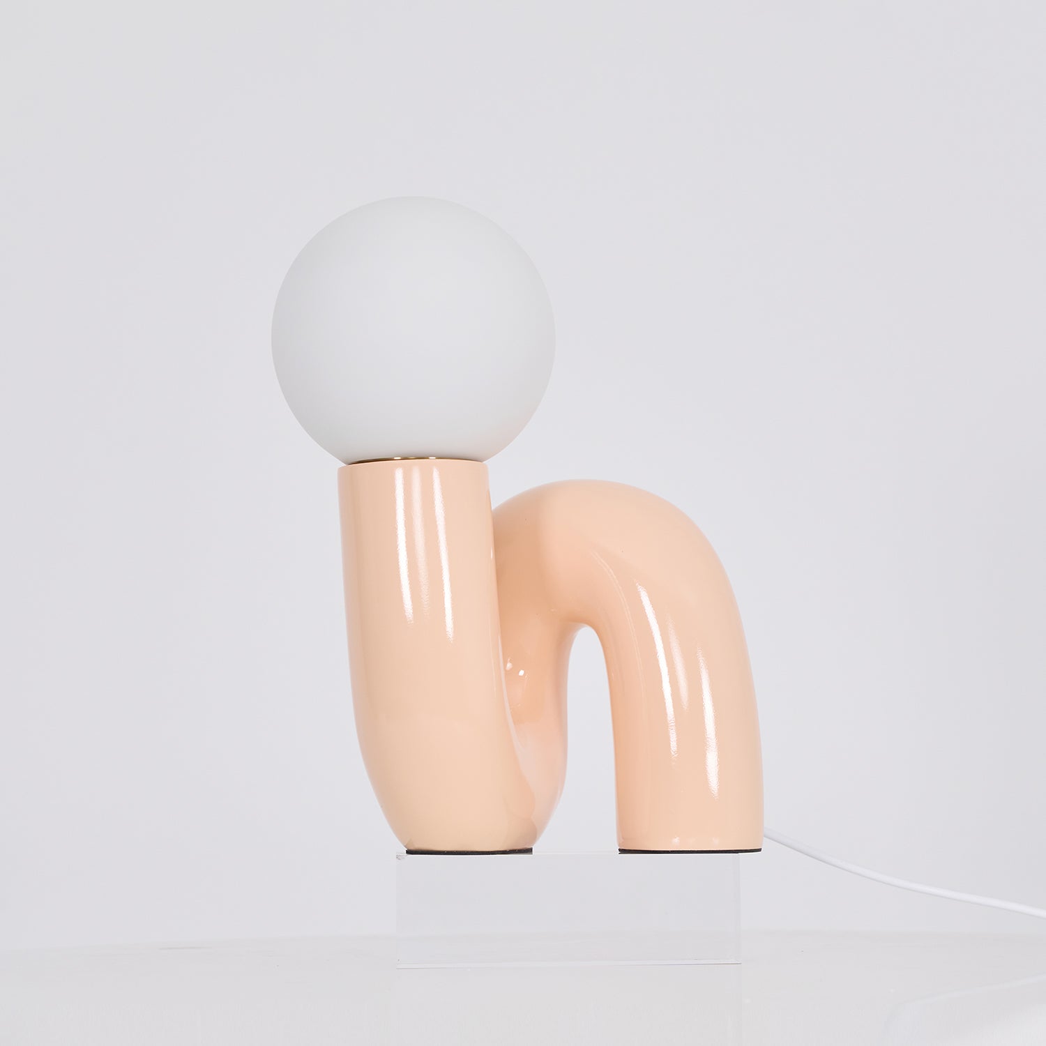 Table Lamp Playful N Shape All White - Letslighting