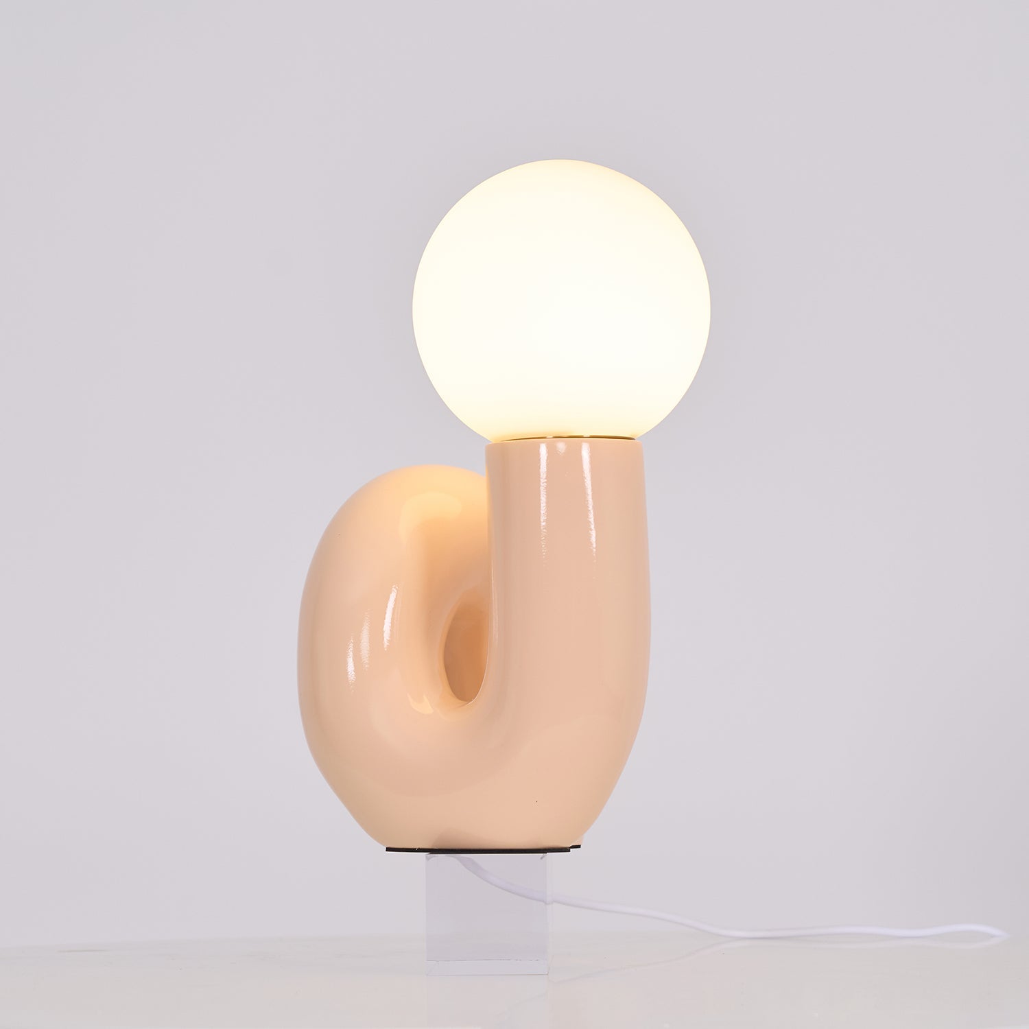 Table Lamp Playful N Shape All White - Letslighting