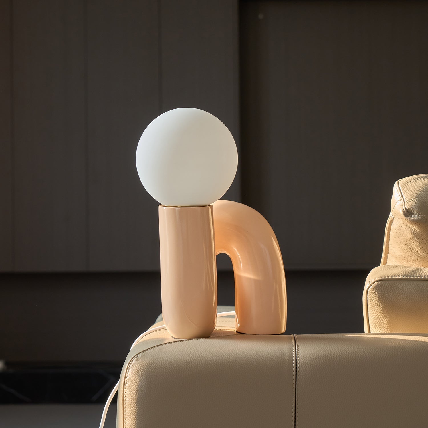 Table Lamp Playful N Shape All White - Letslighting