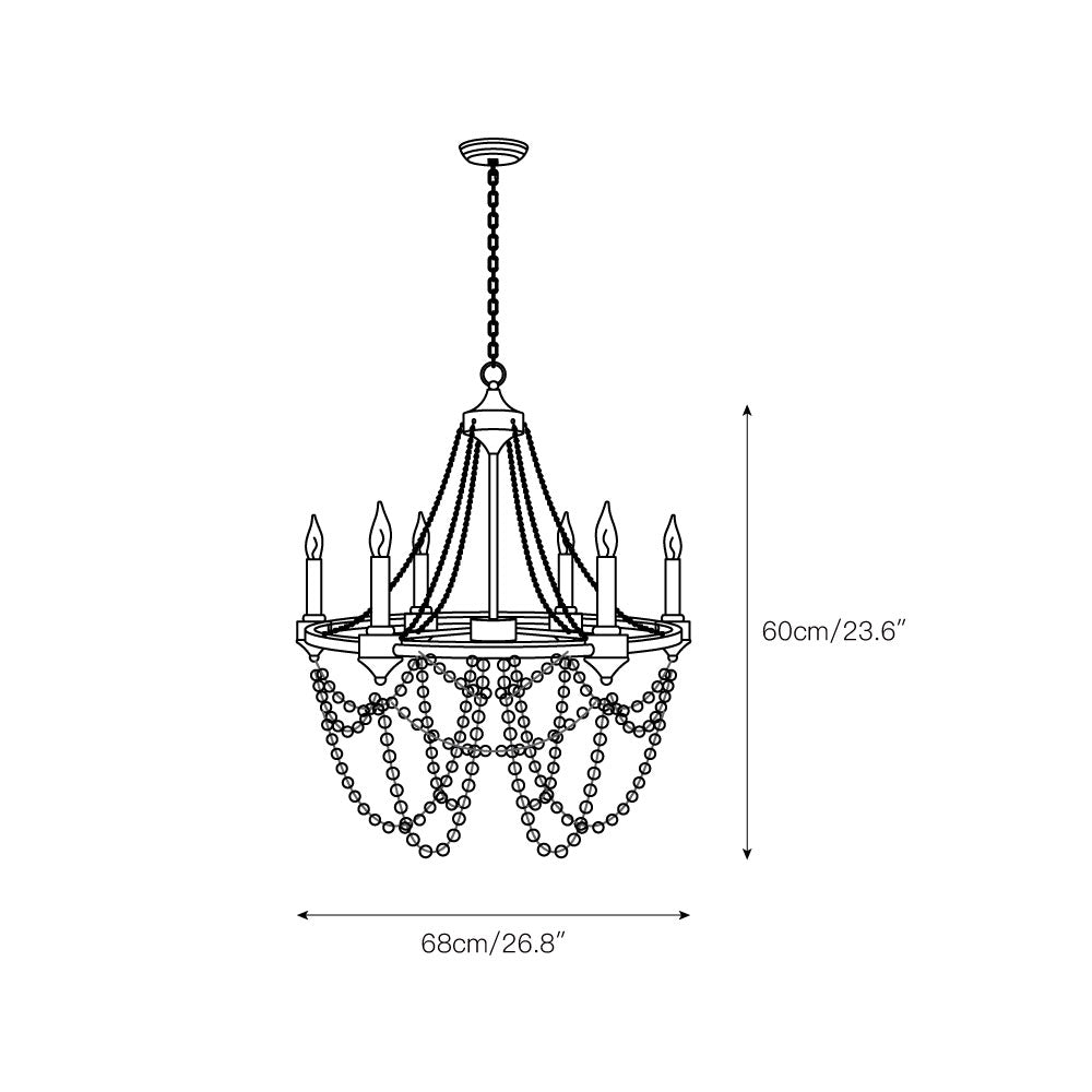 Eurnoros Vintage Industrial Wooden Chandelier - Letslighting