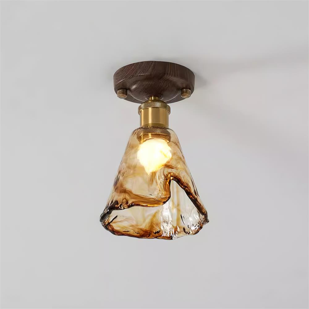 Velimo Amber Glass Flush Mount Ceiling Light - Letslighting