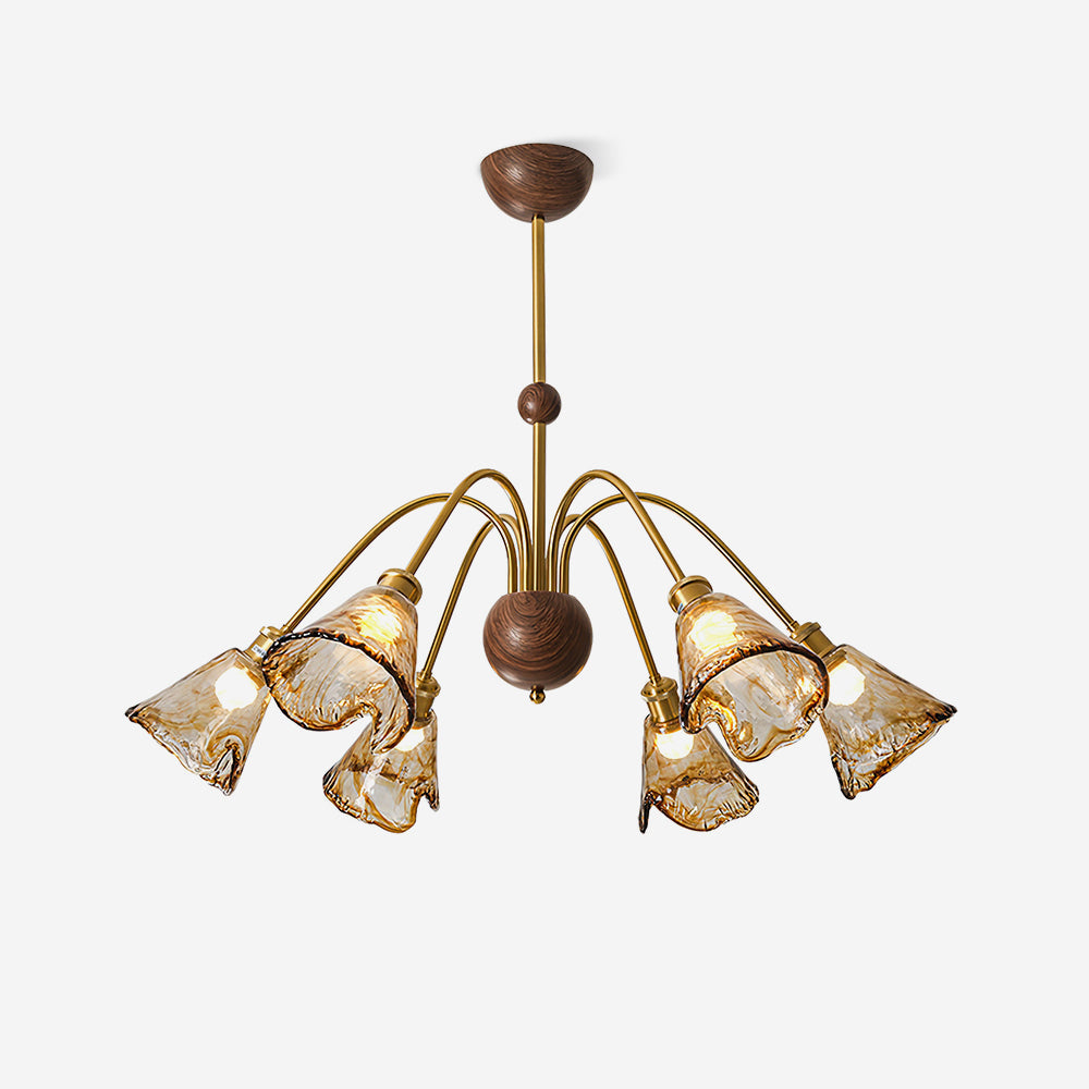Beyona Amber Glass Chandelier