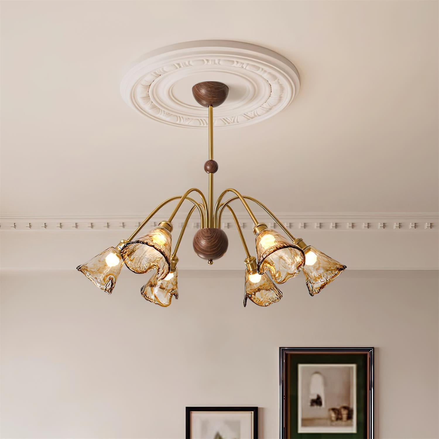 Beyona Amber Glass Chandelier