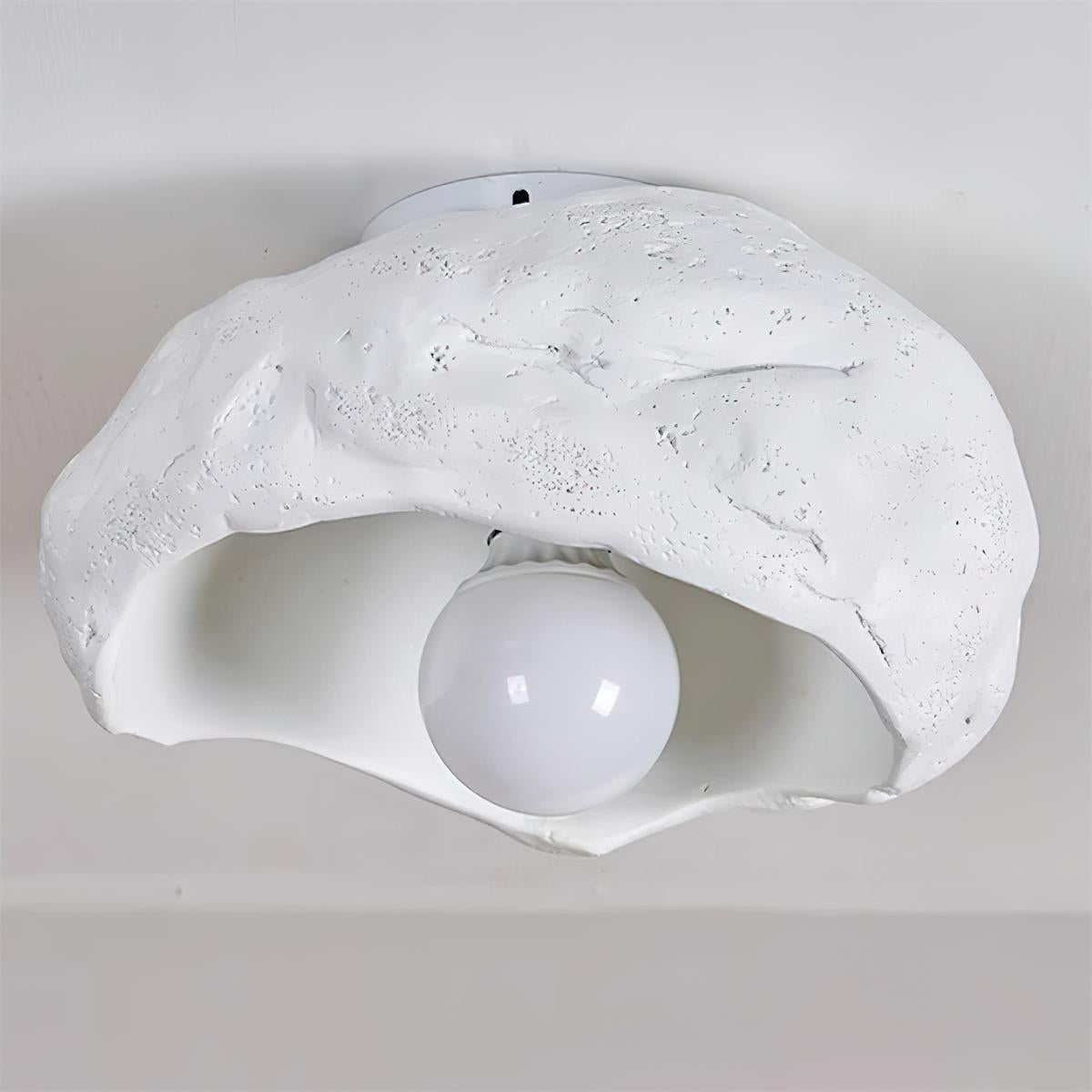 Nami Ceiling Lamp Sculpted Travertine Rock Texture Rustic - Letslighting