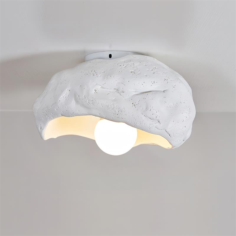 Nami Ceiling Lamp Sculpted Travertine Rock Texture Rustic - Letslighting