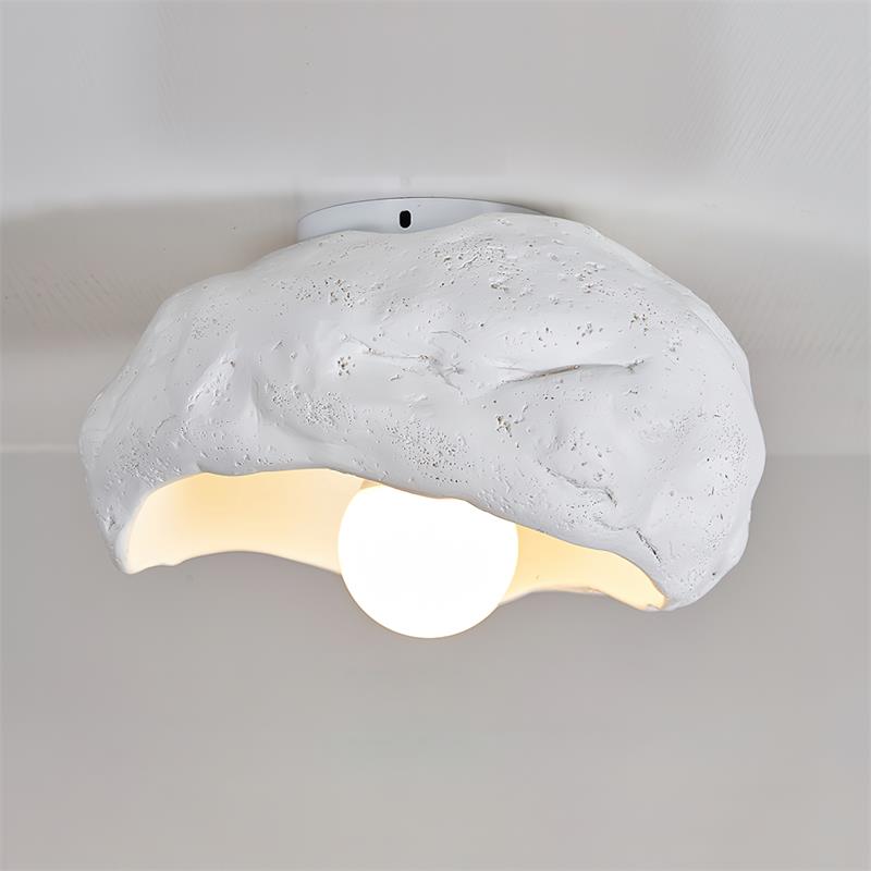Nami Ceiling Lamp Sculpted Travertine Rock Texture Rustic - Letslighting