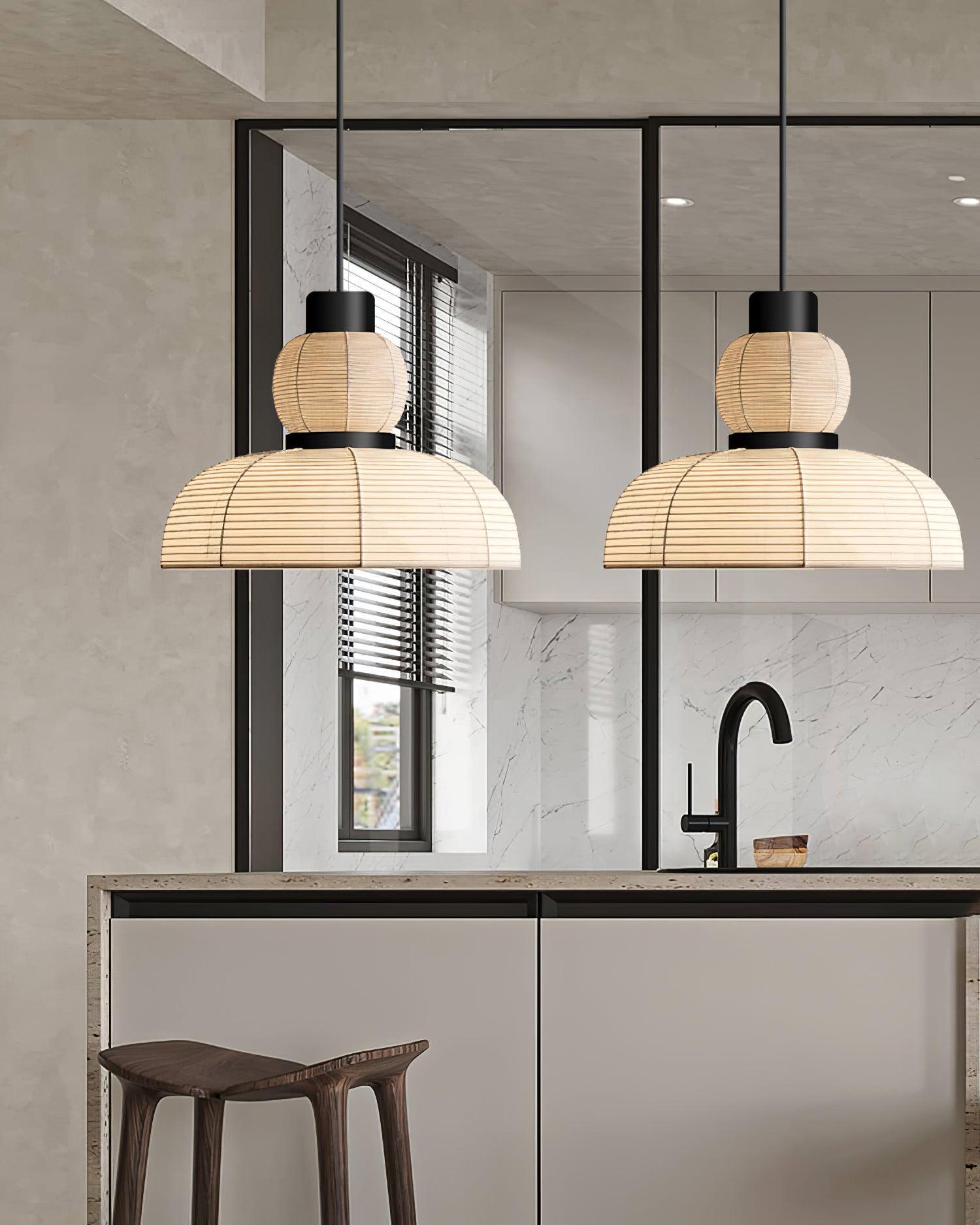 Pendant Lamp White Fabric Shade Black Cable Gentle Ambient Glow - Letslighting