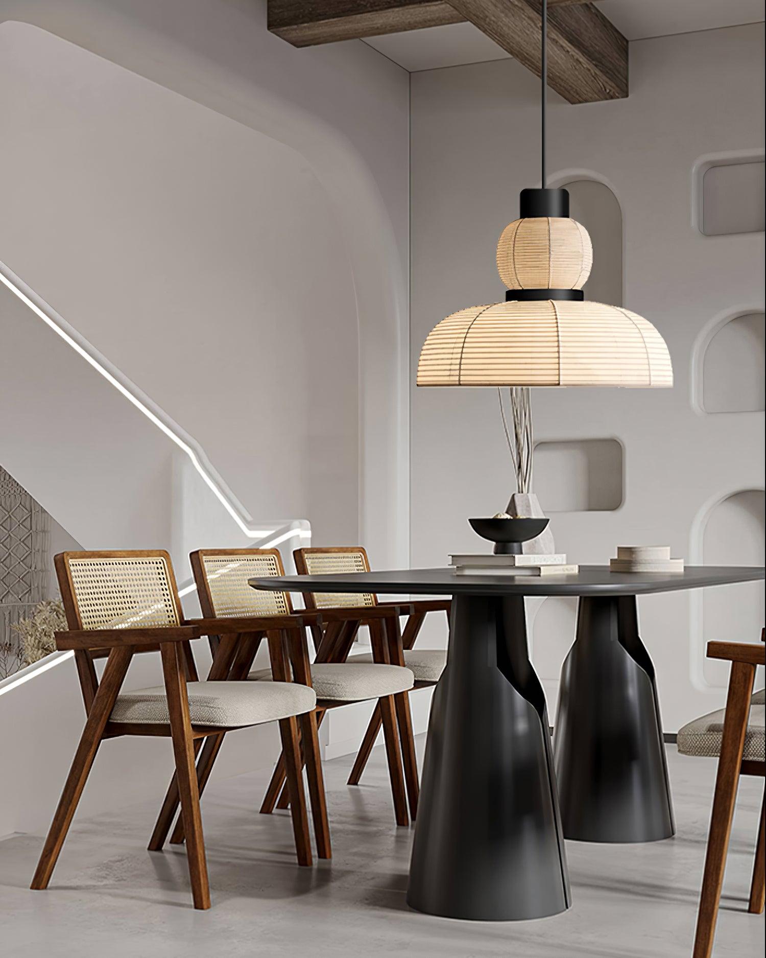 Pendant Lamp White Fabric Shade Black Cable Gentle Ambient Glow - Letslighting