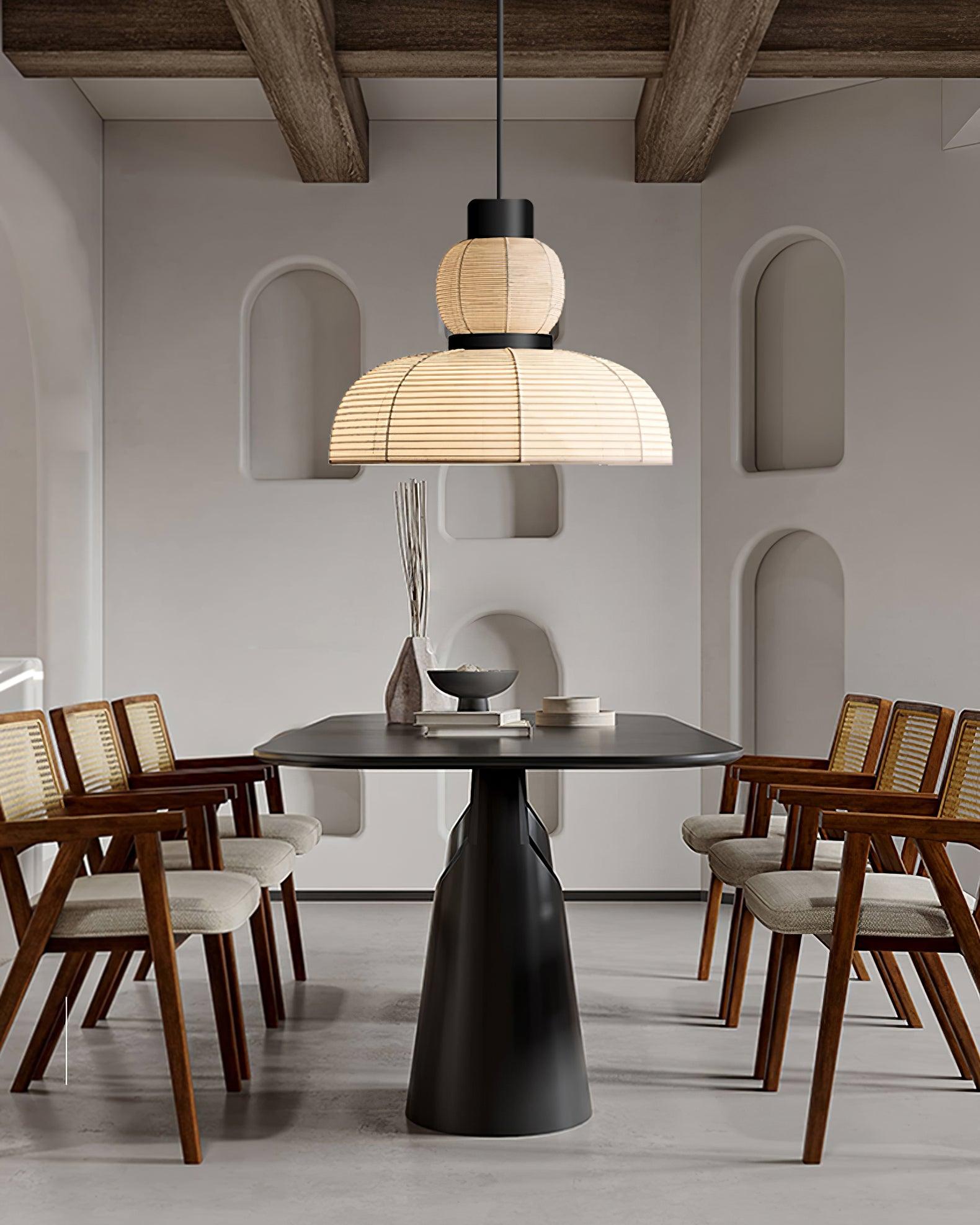 Pendant Lamp White Fabric Shade Black Cable Gentle Ambient Glow - Letslighting