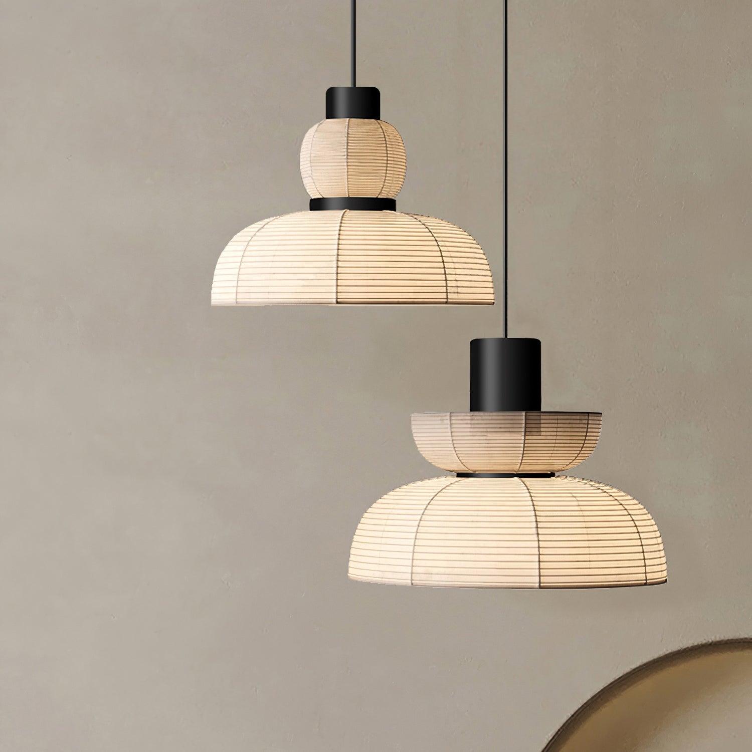 Pendant Lamp White Fabric Shade Black Cable Gentle Ambient Glow - Letslighting