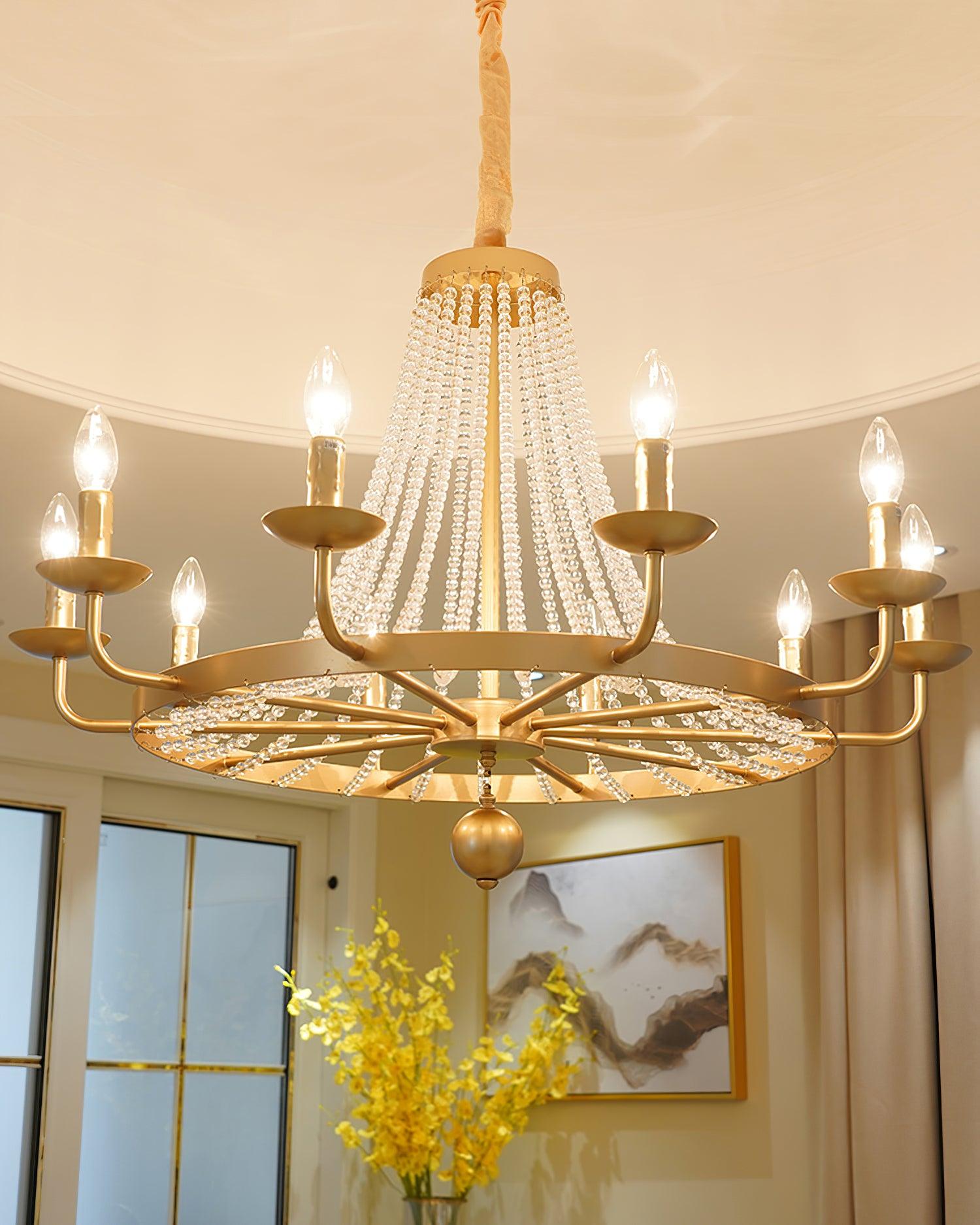 Naples Chandelier Crystal Iron Rustic Modern - Letslighting