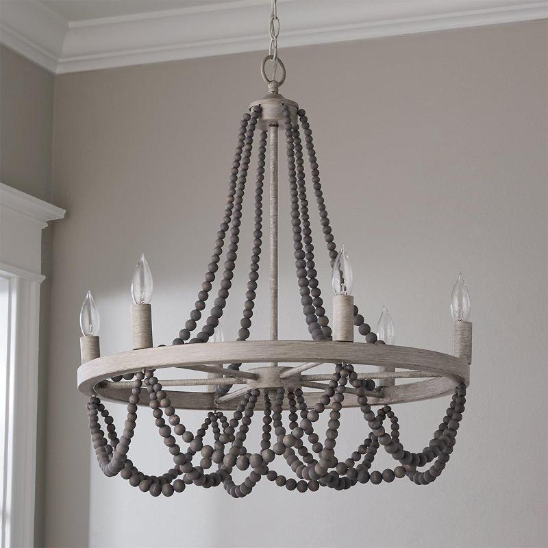 Alshaan Vintage Industrial Wooden Chandelier - Letslighting
