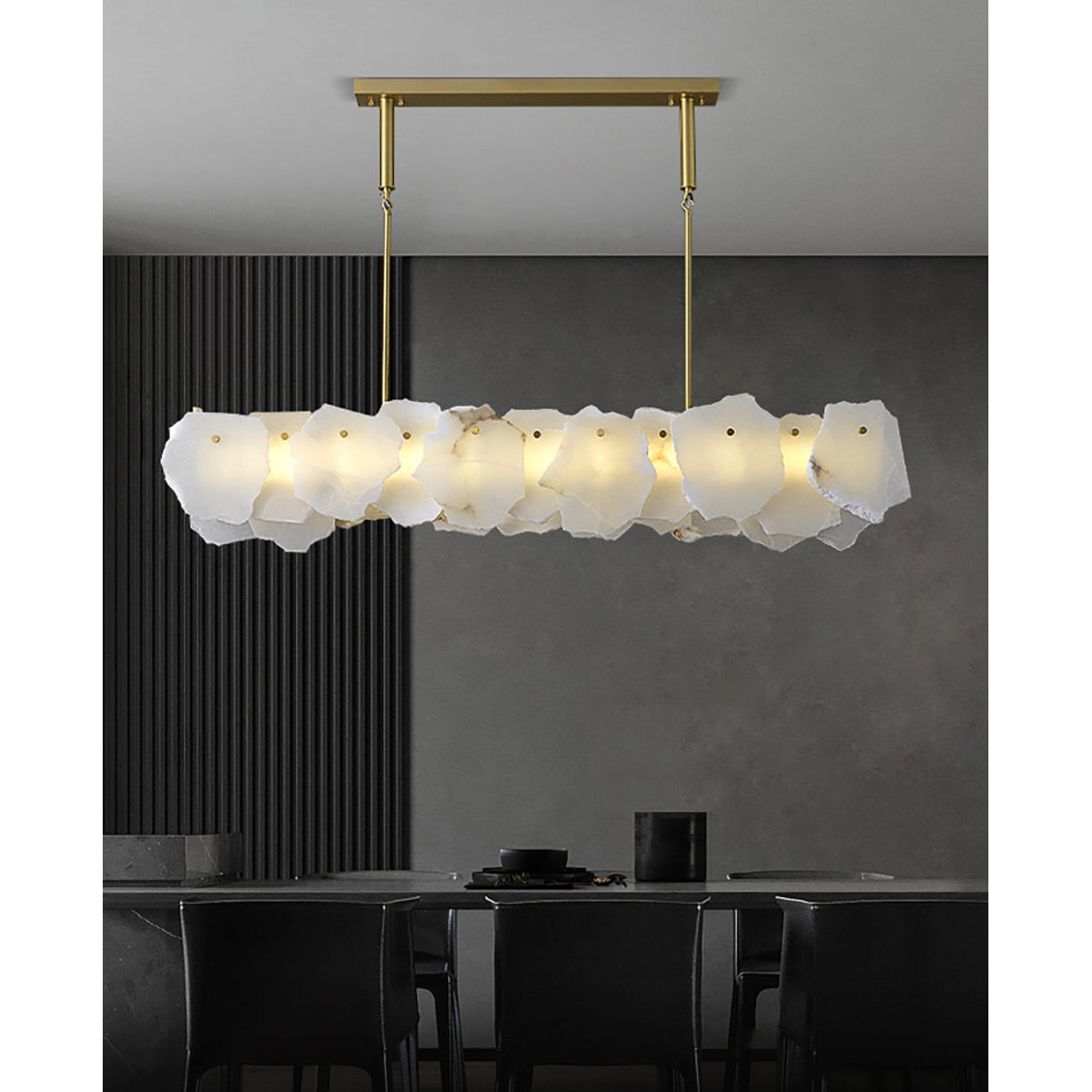 Catala Modern Minimalist Brass Alabaster Chandelier - Letslighting