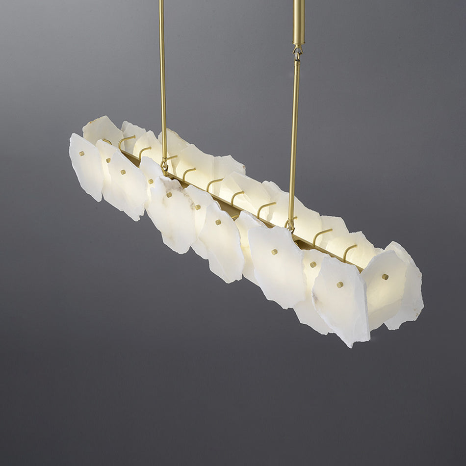 Catala Modern Minimalist Brass Alabaster Chandelier - Letslighting