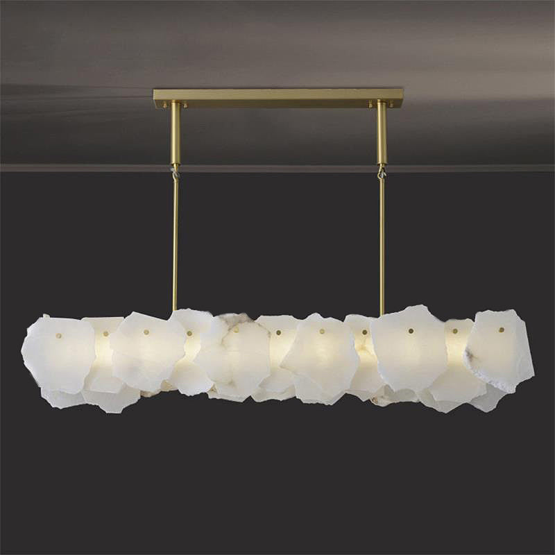 Catala Modern Minimalist Brass Alabaster Chandelier - Letslighting
