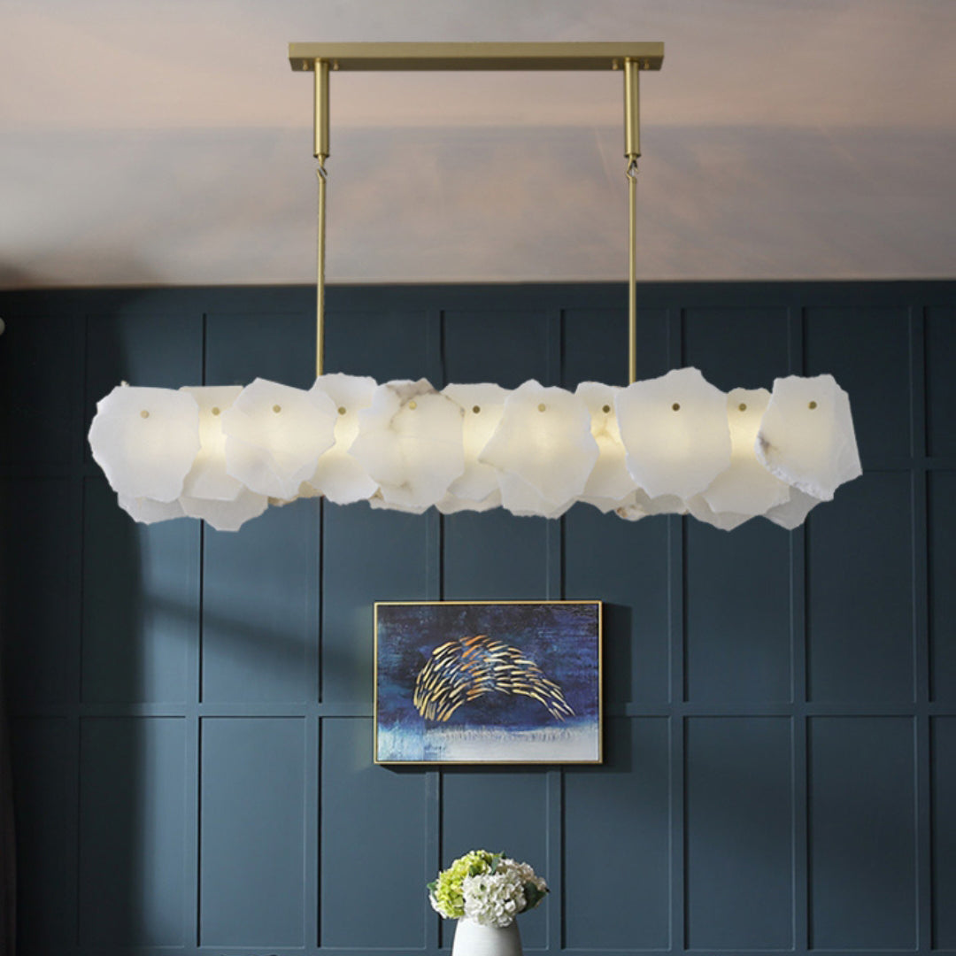 Catala Modern Minimalist Brass Alabaster Chandelier - Letslighting