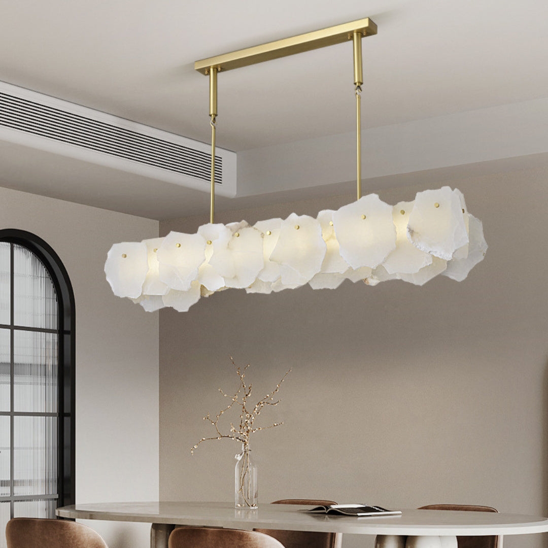 Catala Modern Minimalist Brass Alabaster Chandelier - Letslighting