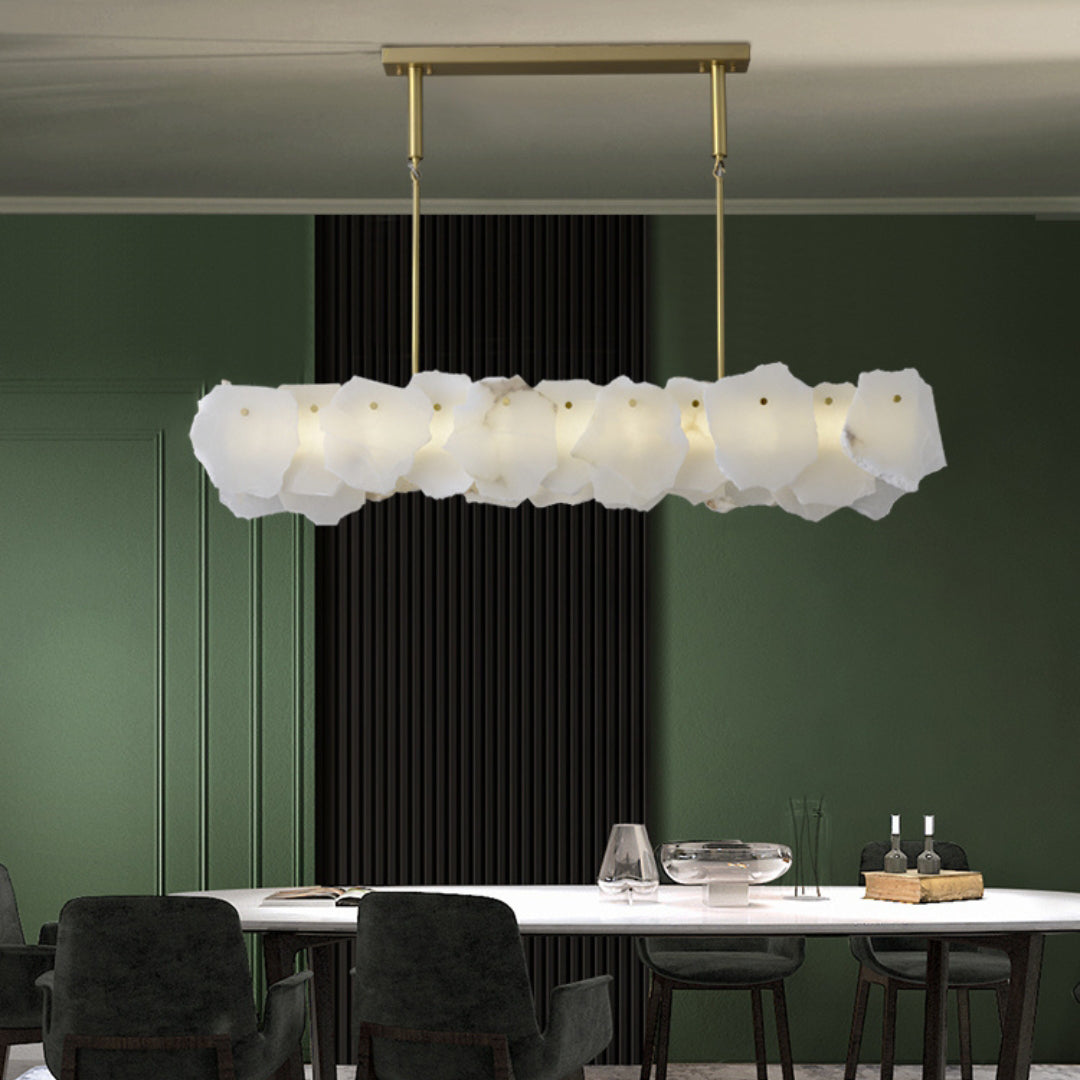 Catala Modern Minimalist Brass Alabaster Chandelier - Letslighting